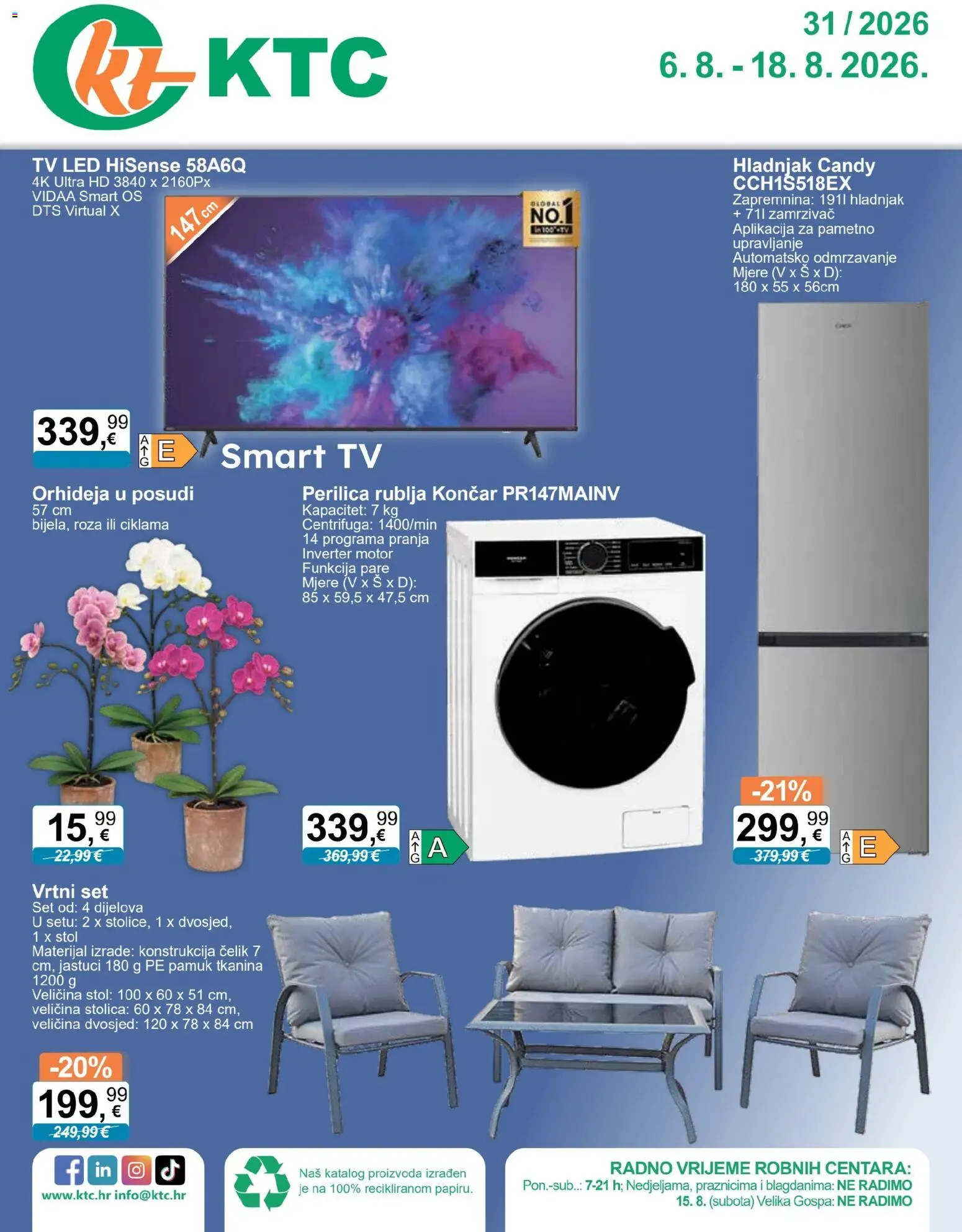 Pregled letka KTC Katalog tehnike i posuđa trgovine KTC vrijedi od 06.08.2026