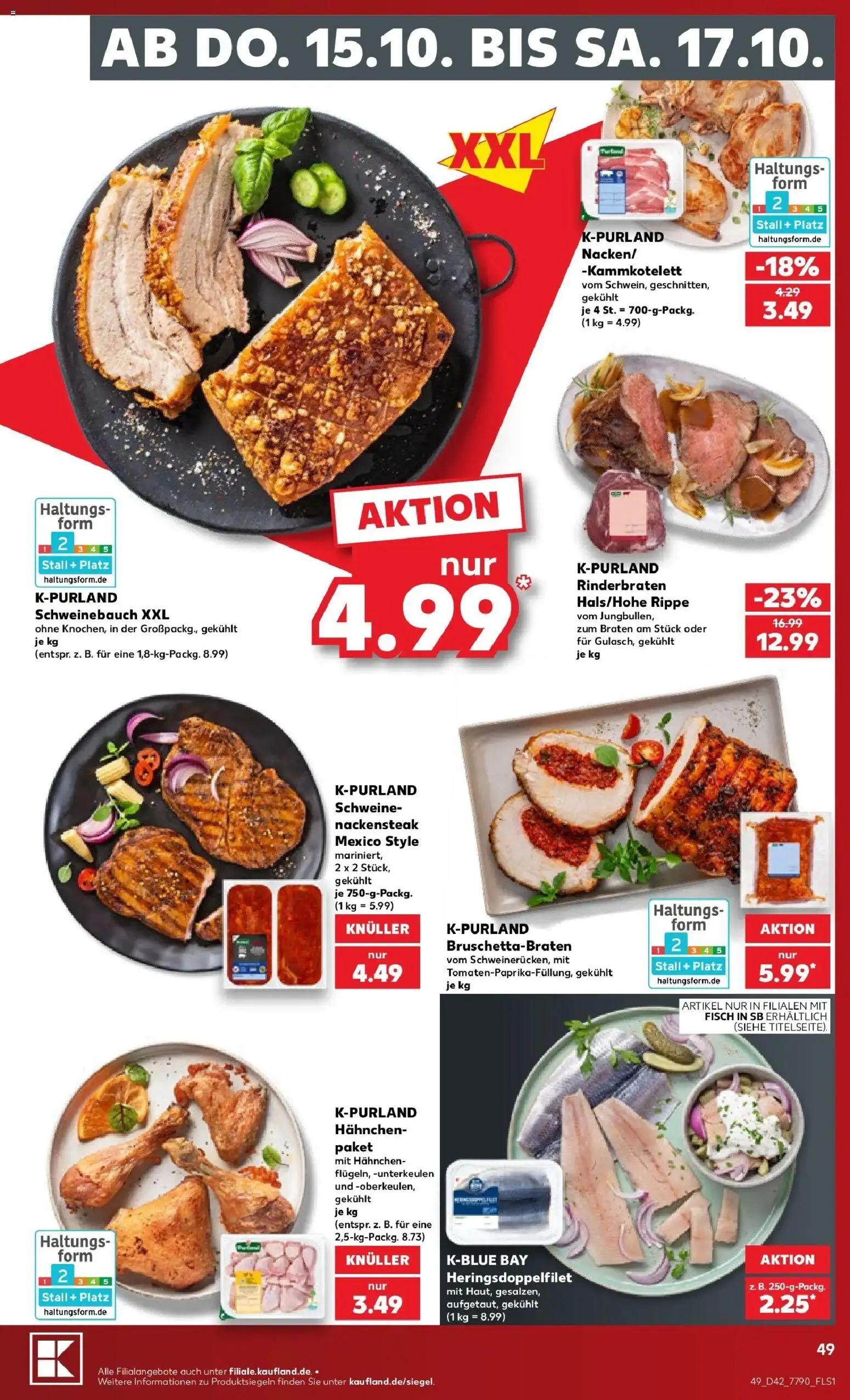 Vorschau von dem Prospekt des Geschäftes Kaufland, gültig ab dem 12.10.2026 - Fisch, Rinderbraten, Schweinebauch, Hahnchen