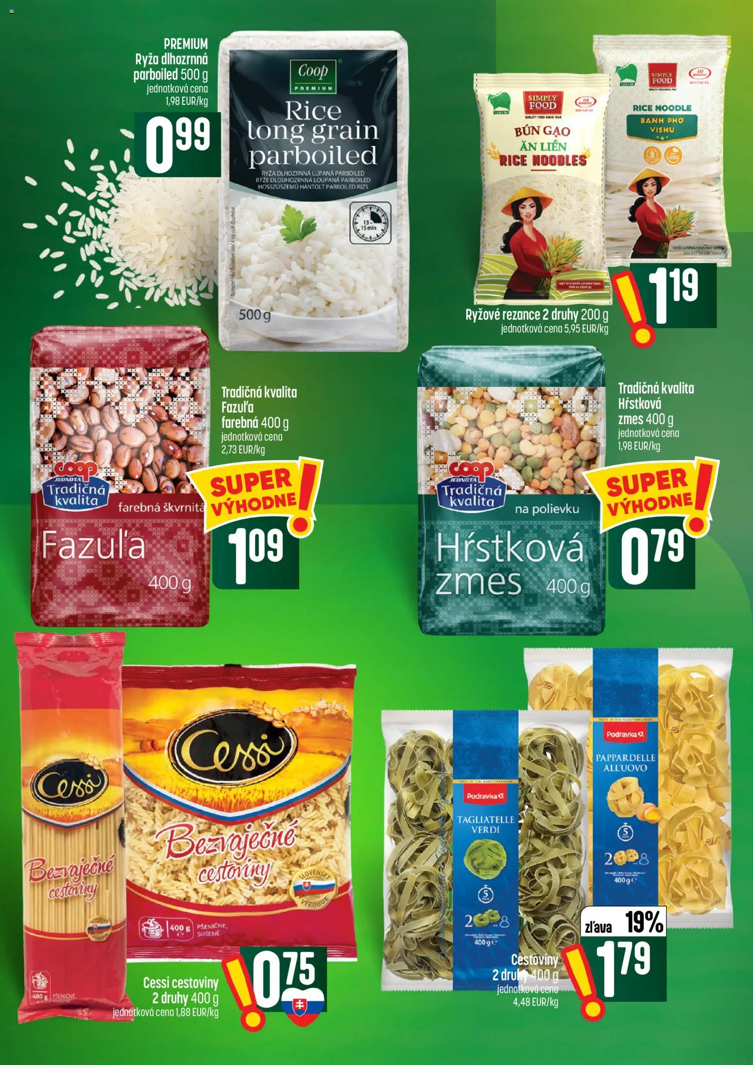 Náhľad COOP Jednota letáku platného od 08.10.2026 - Cestoviny, Ryža, Rezance