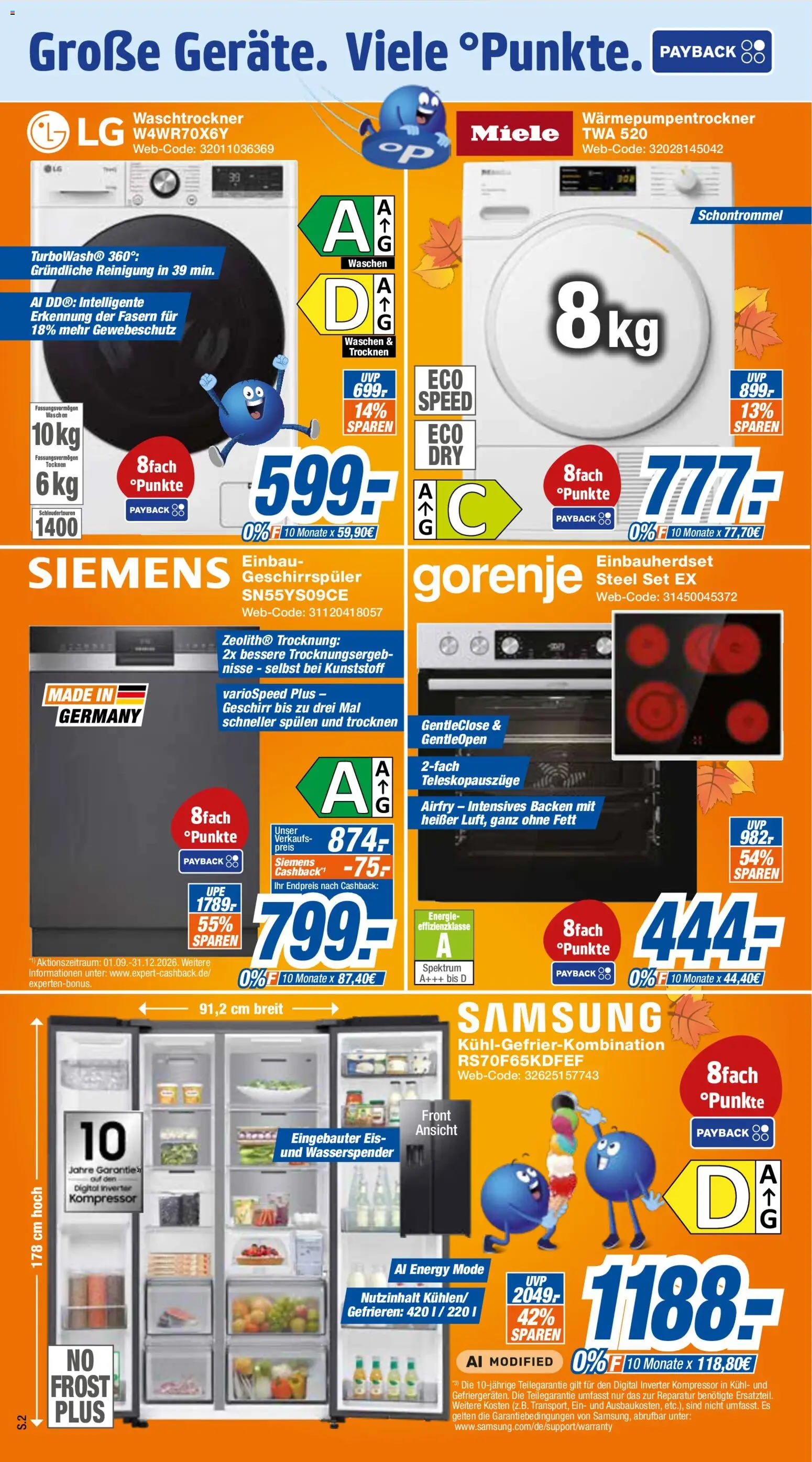 Vorschau von dem Prospekt des Geschäftes Expert, gültig ab dem 26.10.2026 - Samsung, Eis, Siemens, Miele, Kühlgefrierkombination, Waschtrockner, Gorenje, Energy