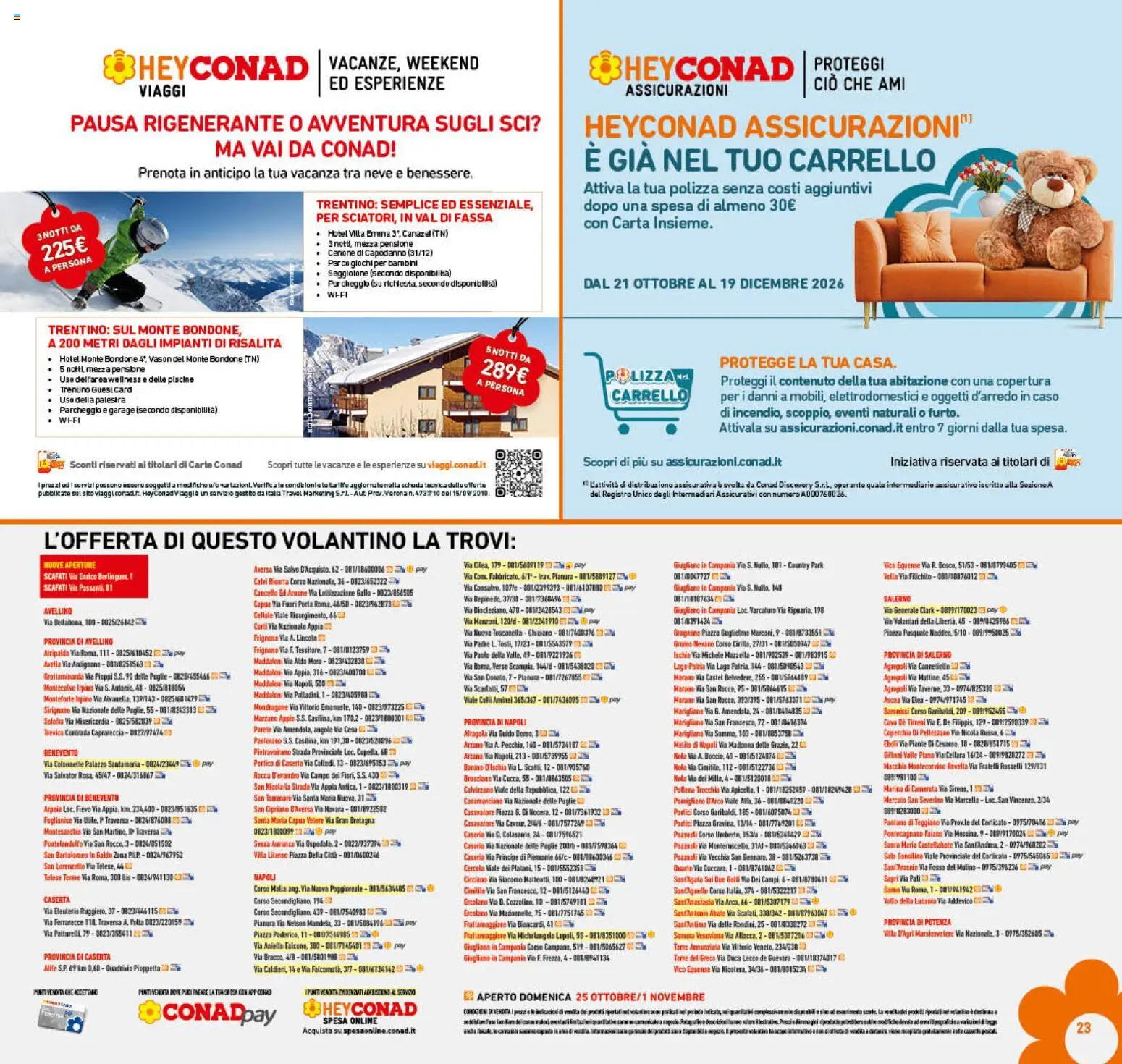 Anteprima dell'opuscolo Conad volantino Campania dal negozio Conad valido da 21/10/2026 - Porta, Carrello, Cavo