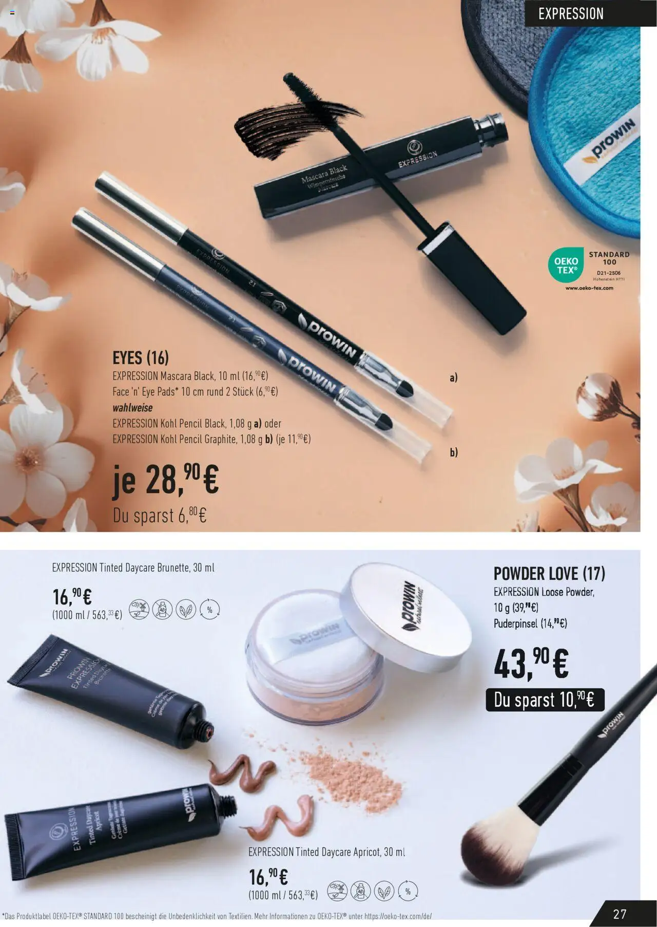 Vorschau von dem Prospekt des Geschäftes Prowin, gültig ab dem 01.10.2025 - Mascara, Creme, Wimperntusche, Puderpinsel