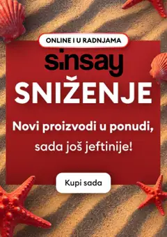 Pregled letka Sinsay katalog trgovine Sinsay vrijedi od 13.07.2026