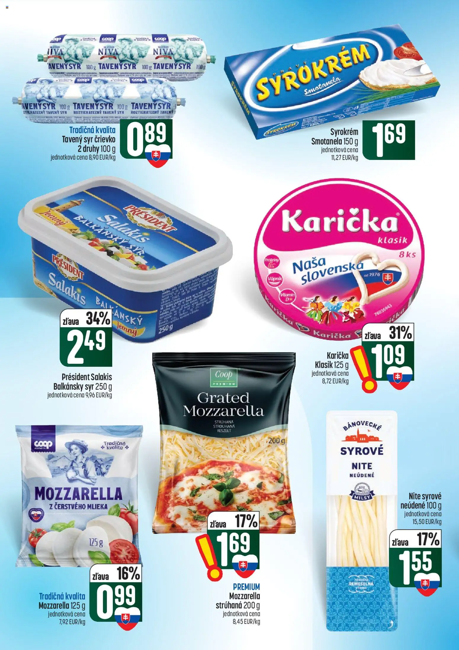 Náhľad COOP Jednota letáku platného od 01.10.2026 - Protein, Syr, Mozzarella, Balkánsky syr, Tavený syr