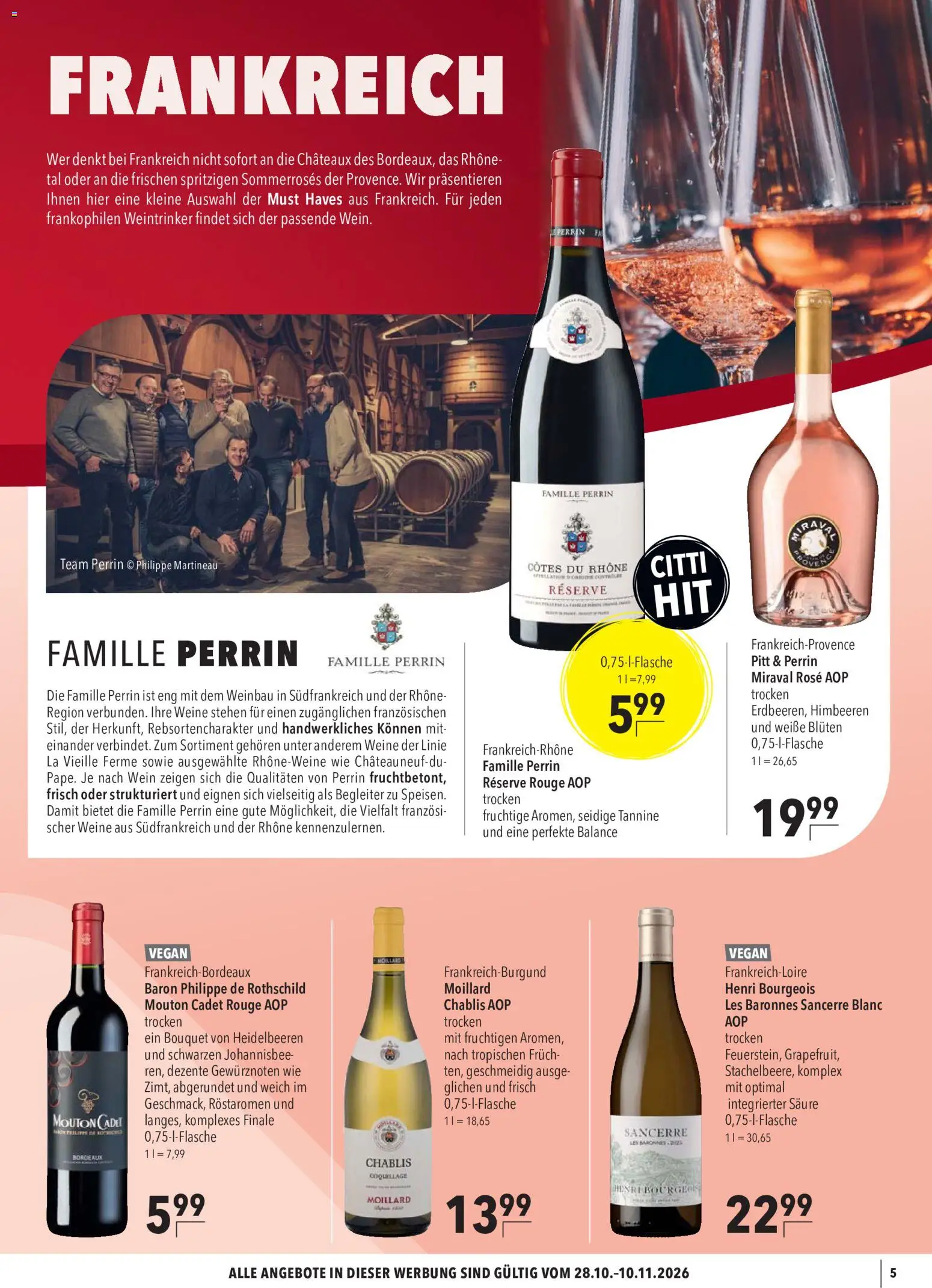 Vorschau von dem Prospekt des Geschäftes CITTI Markt, gültig ab dem 28.10.2026 - Wein, Himbeeren, Heidelbeeren, Rouge