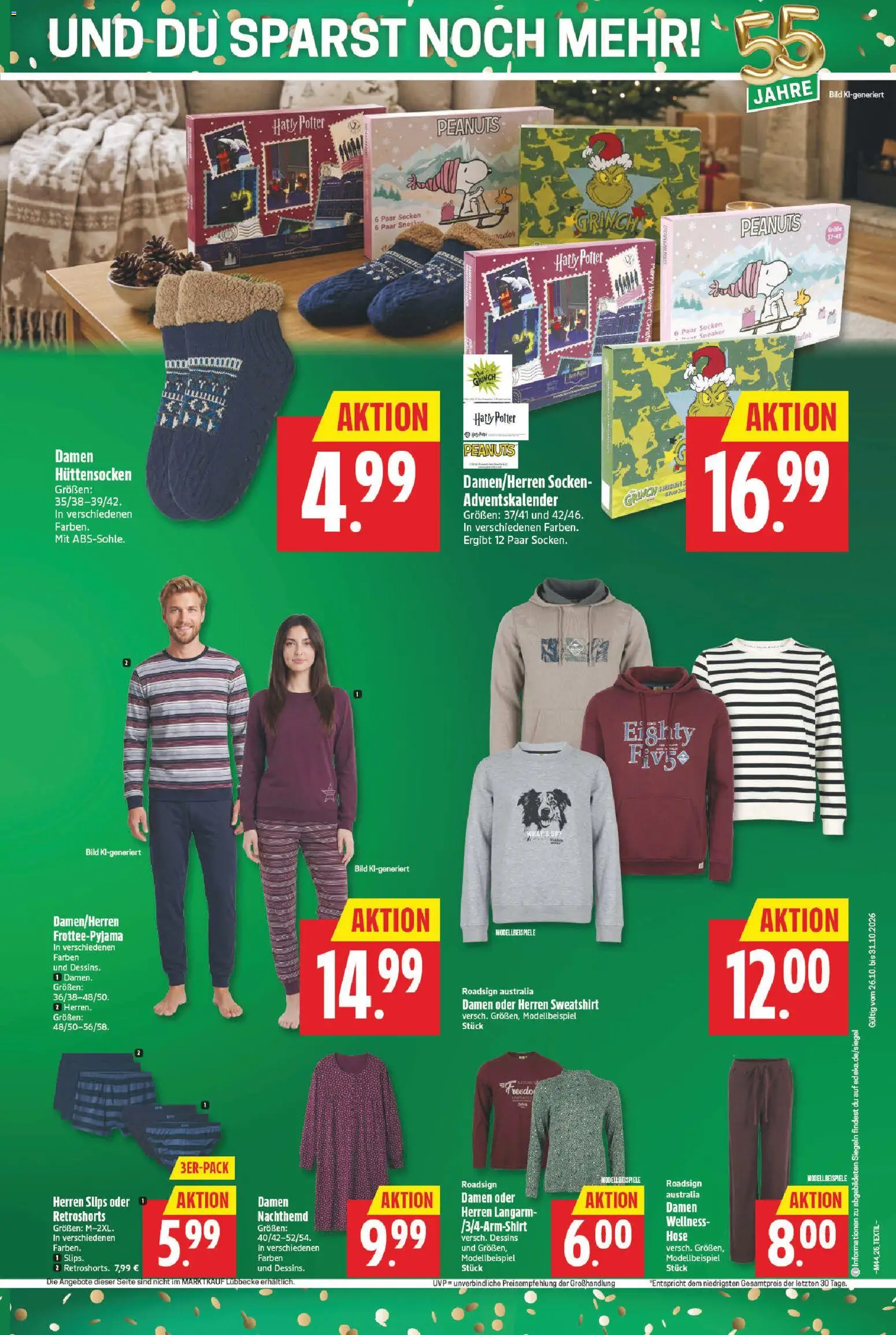 Vorschau von dem Prospekt des Geschäftes Marktkauf, gültig ab dem 26.10.2026 - Sweatshirt, Hose, Socken
