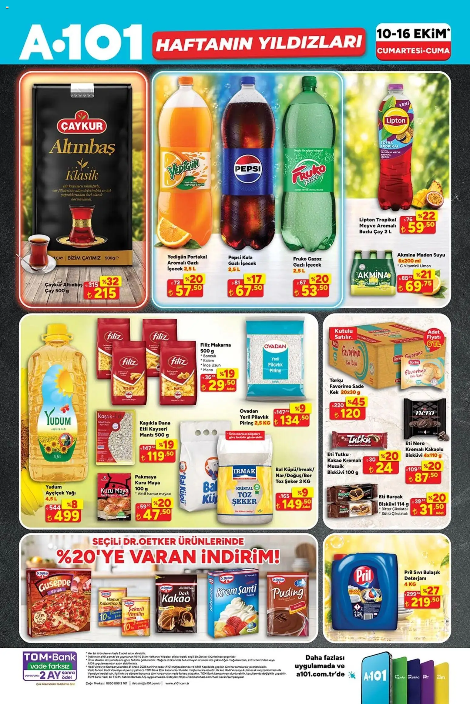 A101 A101 Katalog 10.10.2026 - Broşürünün önizlemesi - Çay, Limon, Meyve, Maden suyu, Pirinç, Bisküvi, Krem, Toz şeker