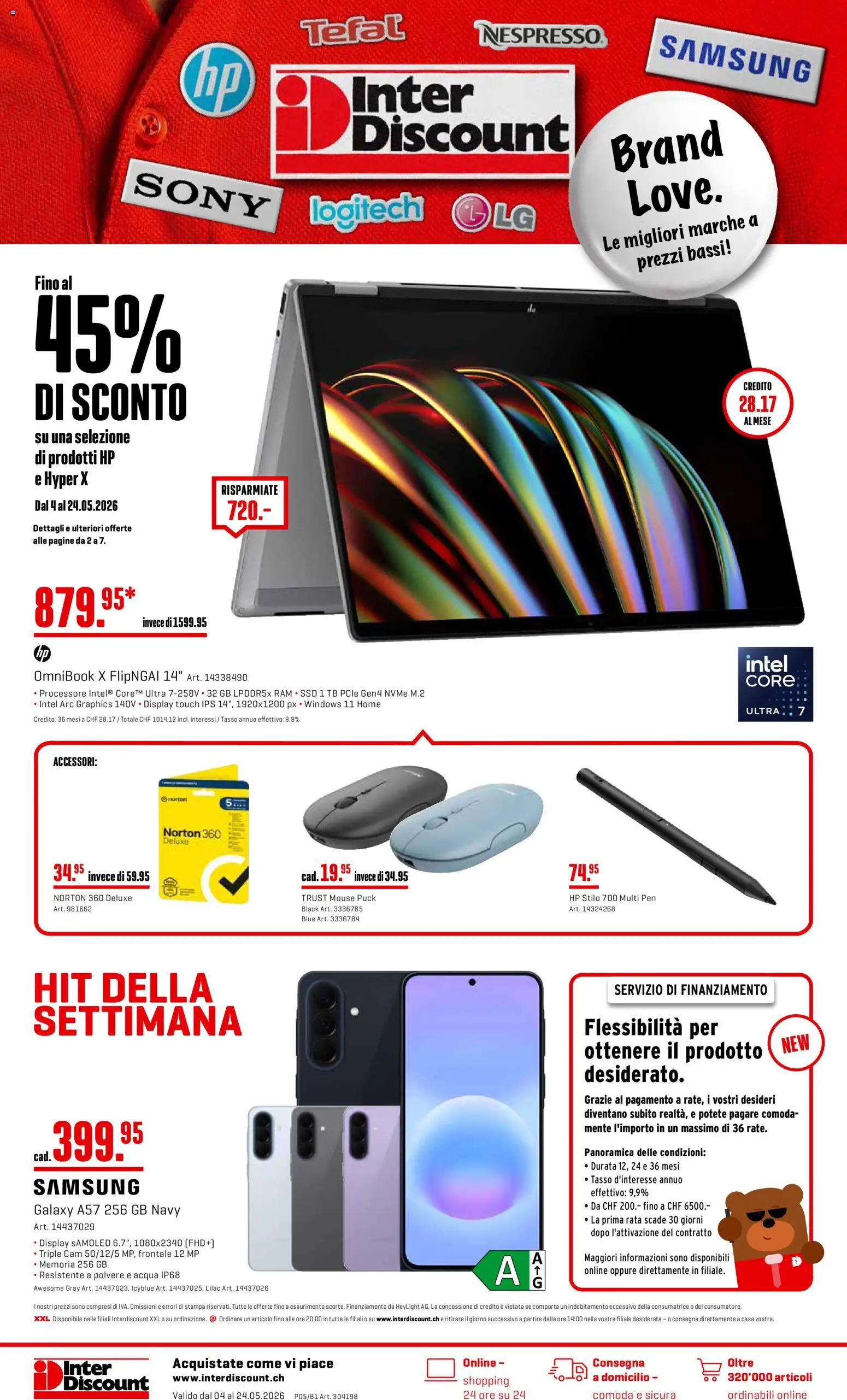 Vorschau des Merkblatts Interdiscount aktionen IT vom Shop Interdiscount gültig von 04.05.2026 bis 24.05.2026 - Samsung, HP, Sony