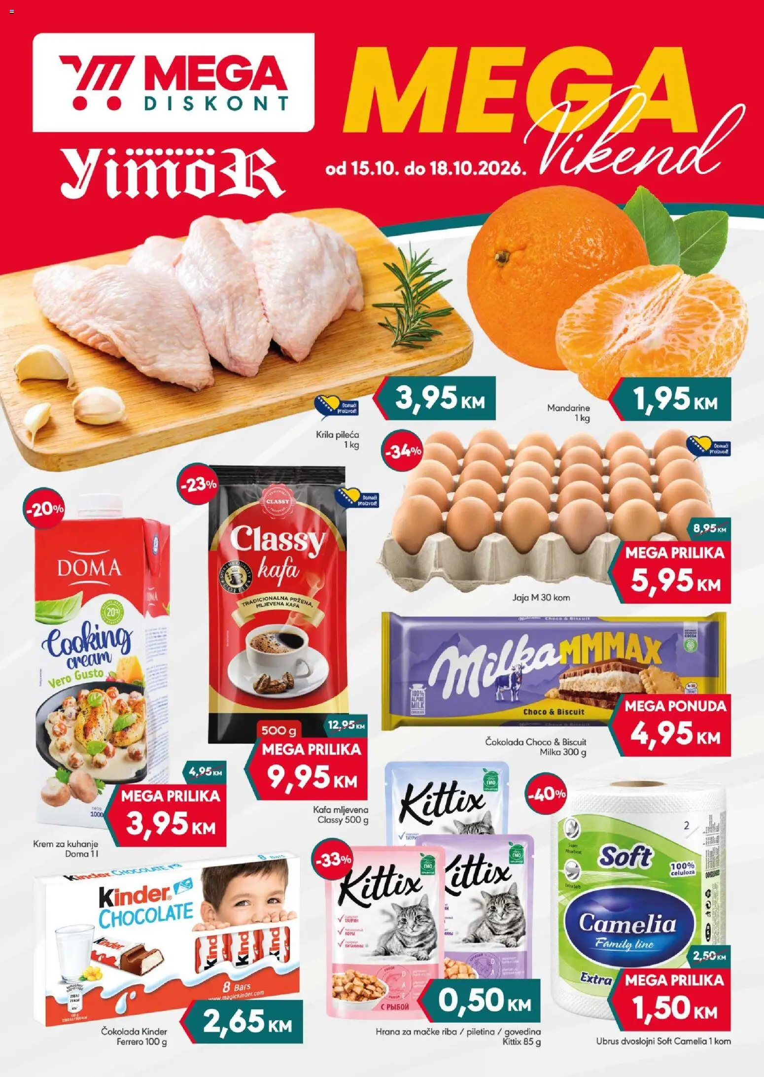 Pregled letka Mega Diskont vikend akcija trgovine Mega Diskont vrijedi od 15.10.2026