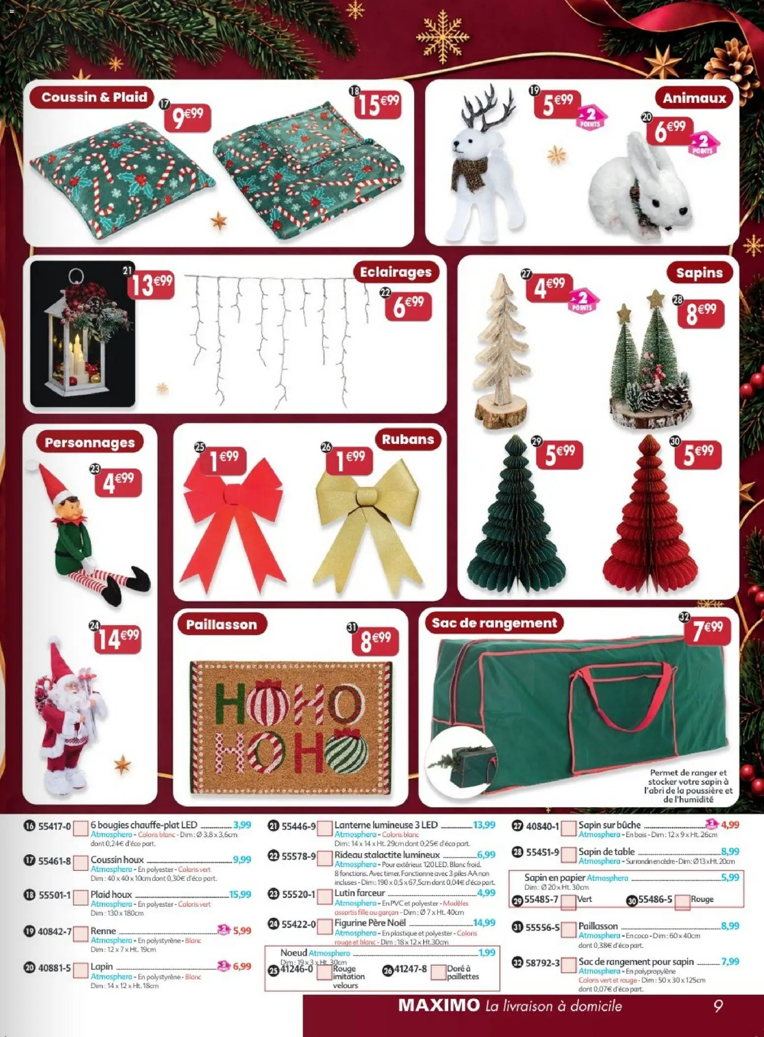Prévisualisation de Maximo catalogue epicerie du magasin Maximo formulaire valide 26/10/2026 - Coco, Sac, Lapin, Lutin farceur, Bougies, Figurine, Paillasson, Piles