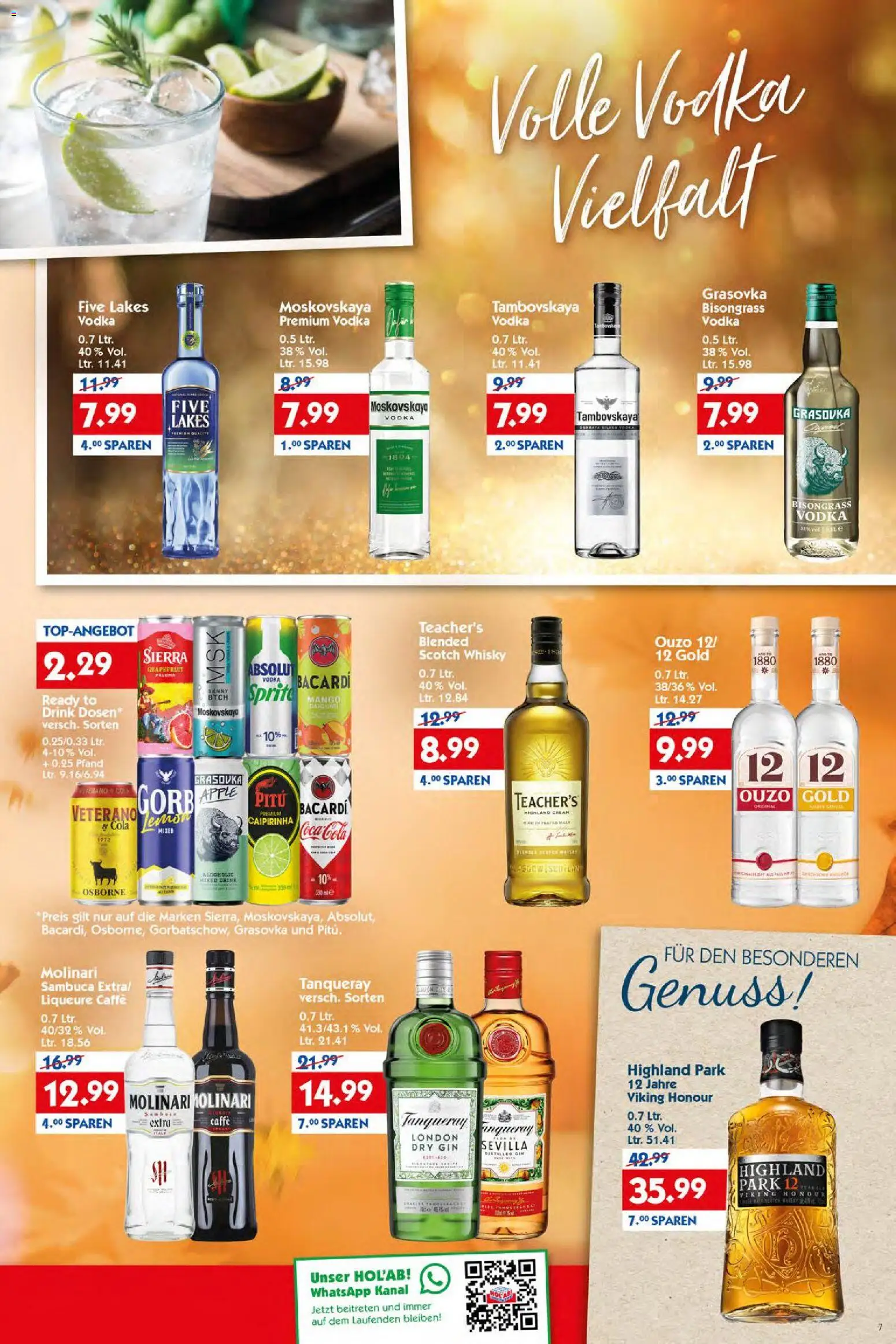Vorschau von dem Prospekt des Geschäftes HOL’AB!, gültig ab dem 02.11.2026 - Mango, Whisky, Cola, Gin, Mixer, Sambuca, Sprite, Osborne