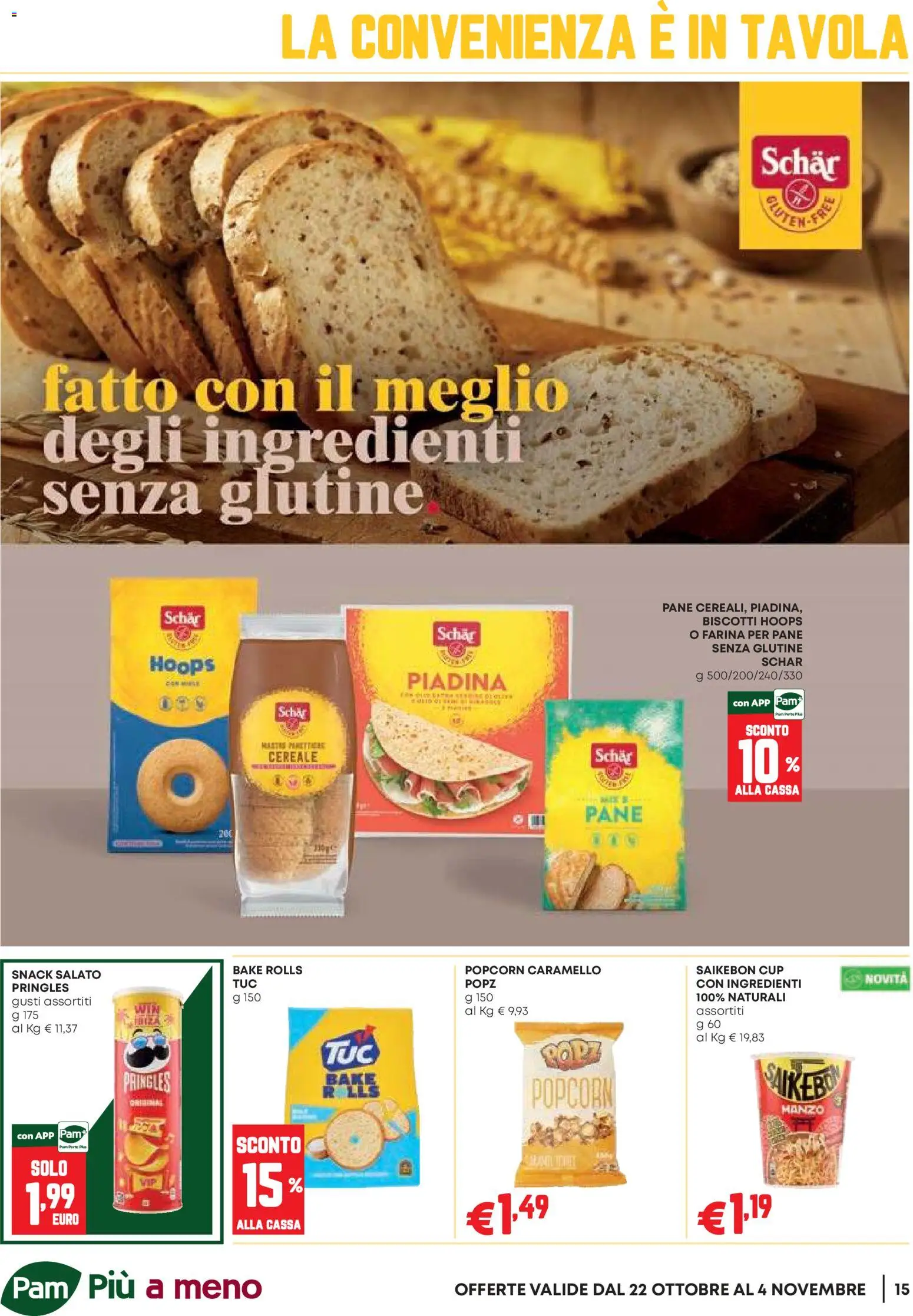 Anteprima dell'opuscolo PAM volantino Occasioni Extra dal negozio PAM valido da 22/10/2026 - Senza glutine, Piadina, Biscotti, Pane, Manzo, Farina, Ingredienti, Snack salato