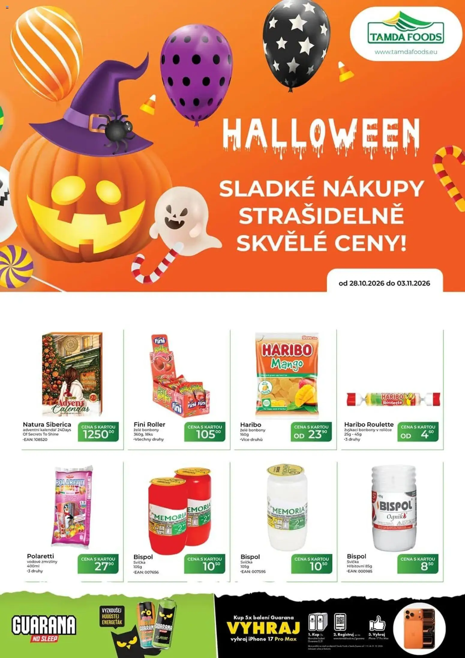Náhled nabídky: Tamda Foods Tamda Foods leták platný od 28.10.2026 - Mango, Iphone, Kalendář, Adventní kalendář, Svíčka, Natura Siberica, Želé bonbóny, Zmrzliny