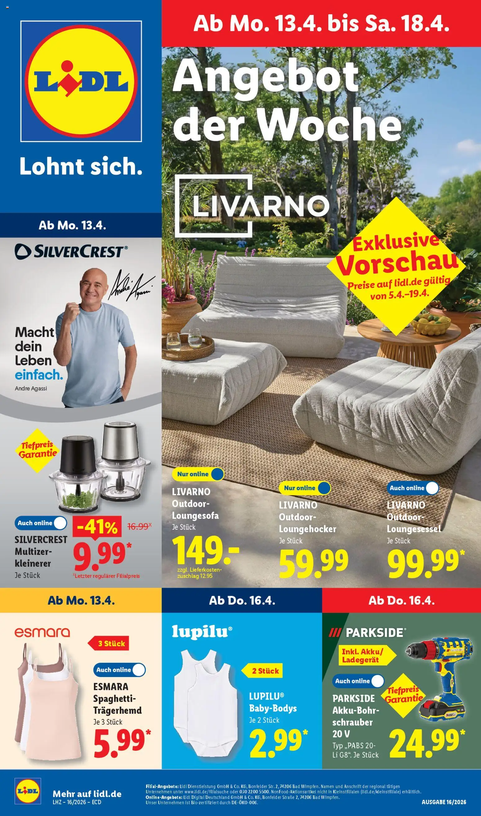 Náhled nabídky: Lidl Německo Lidl Německo leták platný od 13.04.2026 - Parkside