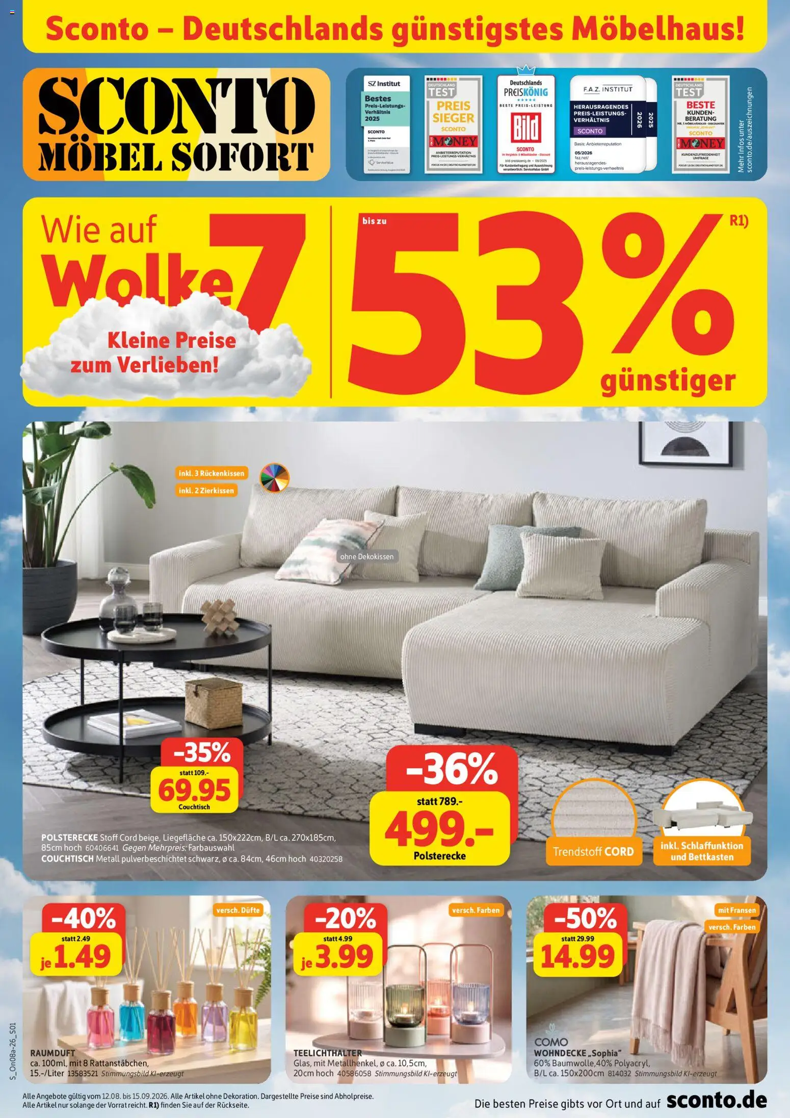 Vorschau von dem Prospekt des Geschäftes Sconto, gültig ab dem 12.08.2026