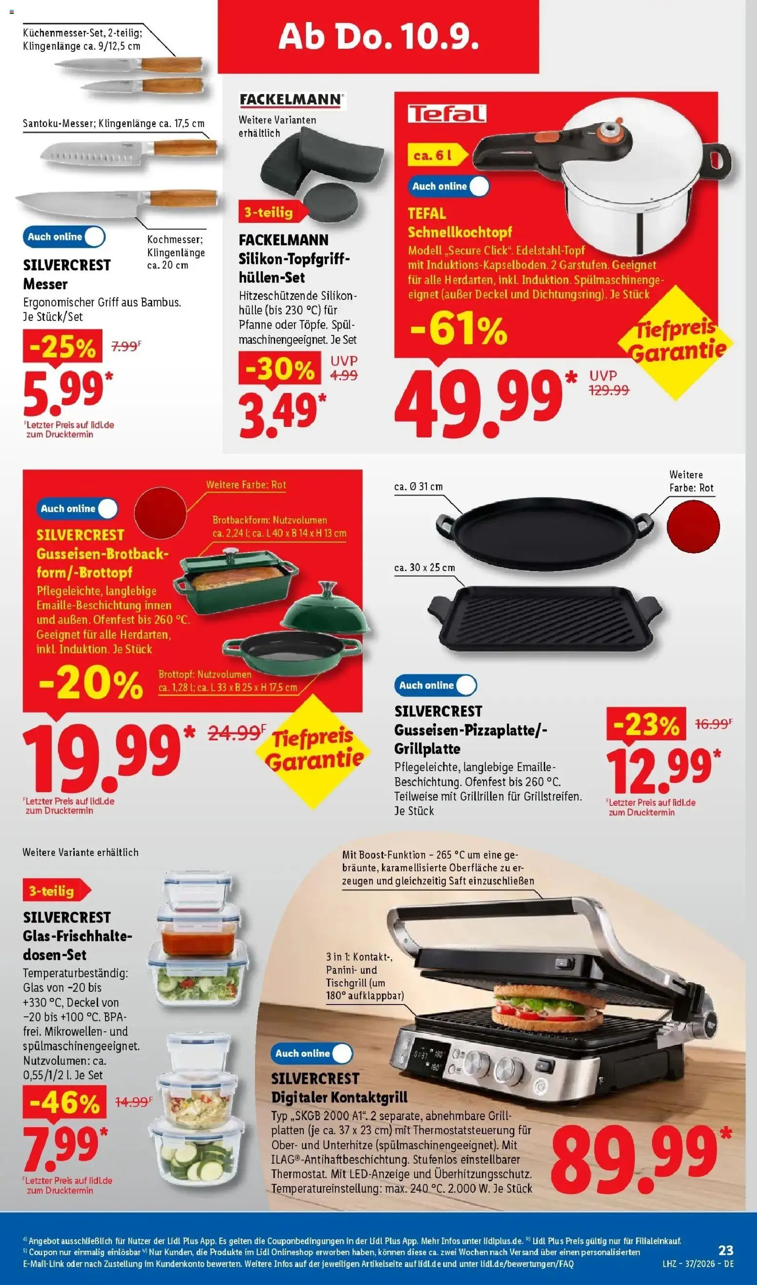 Vorschau von dem Prospekt des Geschäftes Lidl, gültig ab dem 07.09.2026 - Pizza, Grill, Saft, Hülle