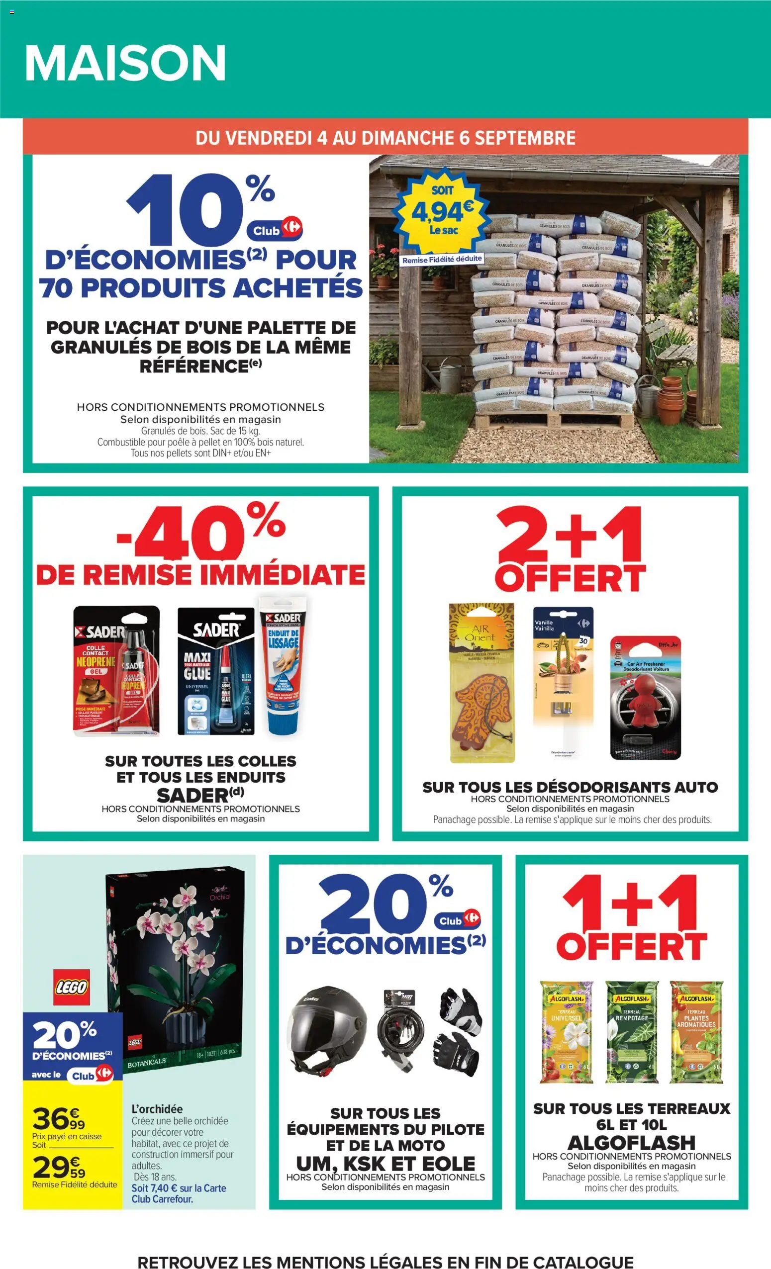 Prévisualisation de Carrefour Market Petit dejeuner du magasin Carrefour Market formulaire valide 01/09/2026 - Sac, Vanille, Terreau, Terreau Universel, Combustible, Légo, Désodorisant, L'orchidée