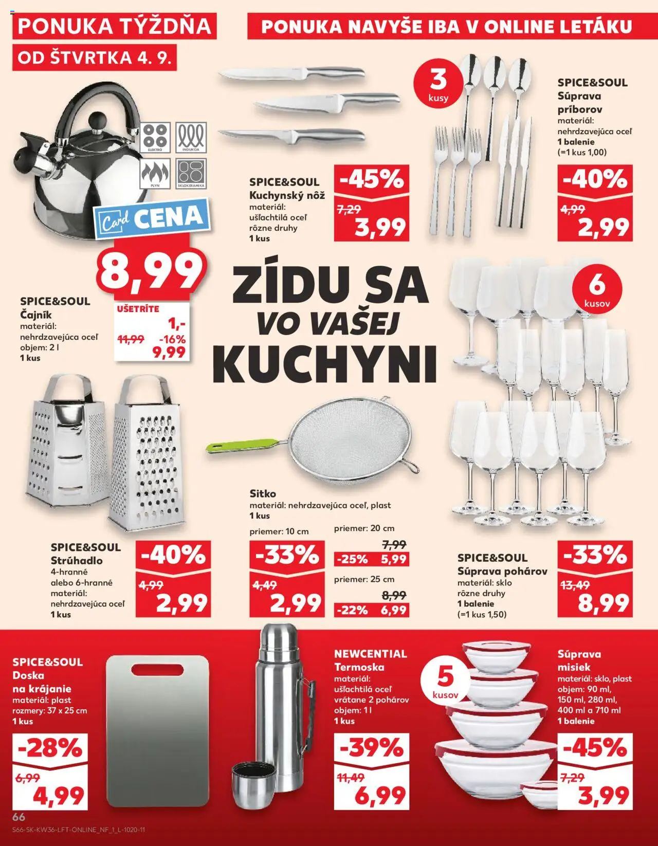 Náhľad Kaufland letáku platného od 04.09.2025 - Indukcia, Strúhadlo