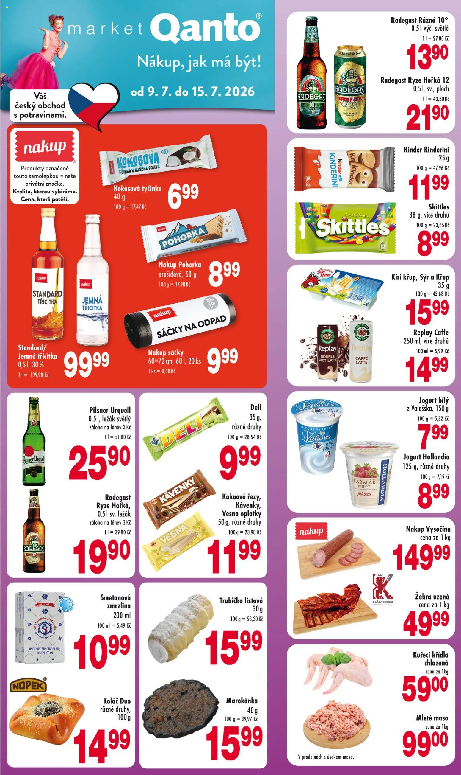 Náhled nabídky: Astur & Qanto Astur & Qanto leták platný od 09.07.2026 - Maso, Sýr, Koláč, Jogurt, Vysočina, Skittles, Plech, Mleté maso