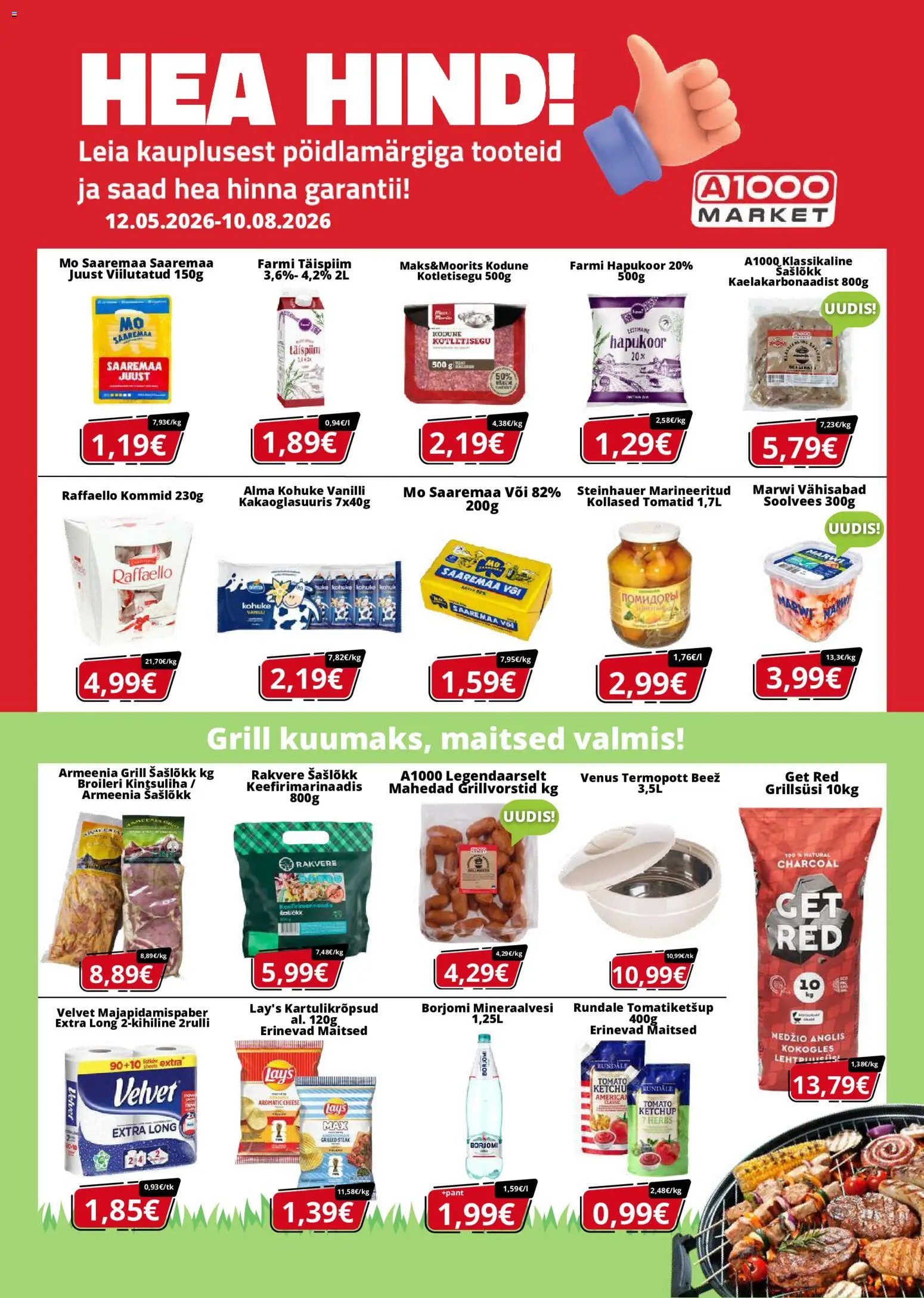 A1000 Market kliendilehe eelvaade alates 12.05.2026