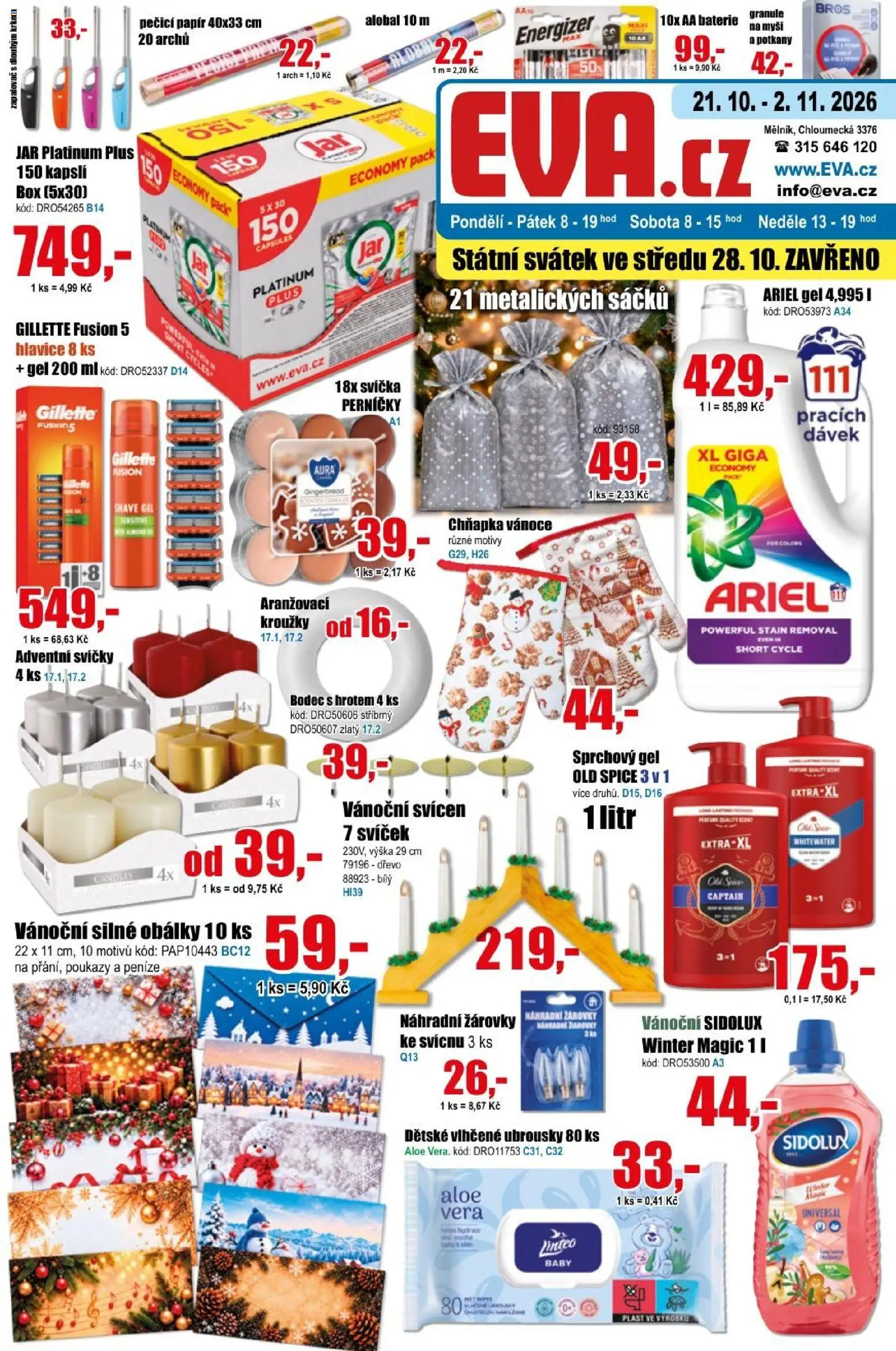 EVA SUPERMARKET leták od 21.10.2026 >> Nejaktuálnější slevy