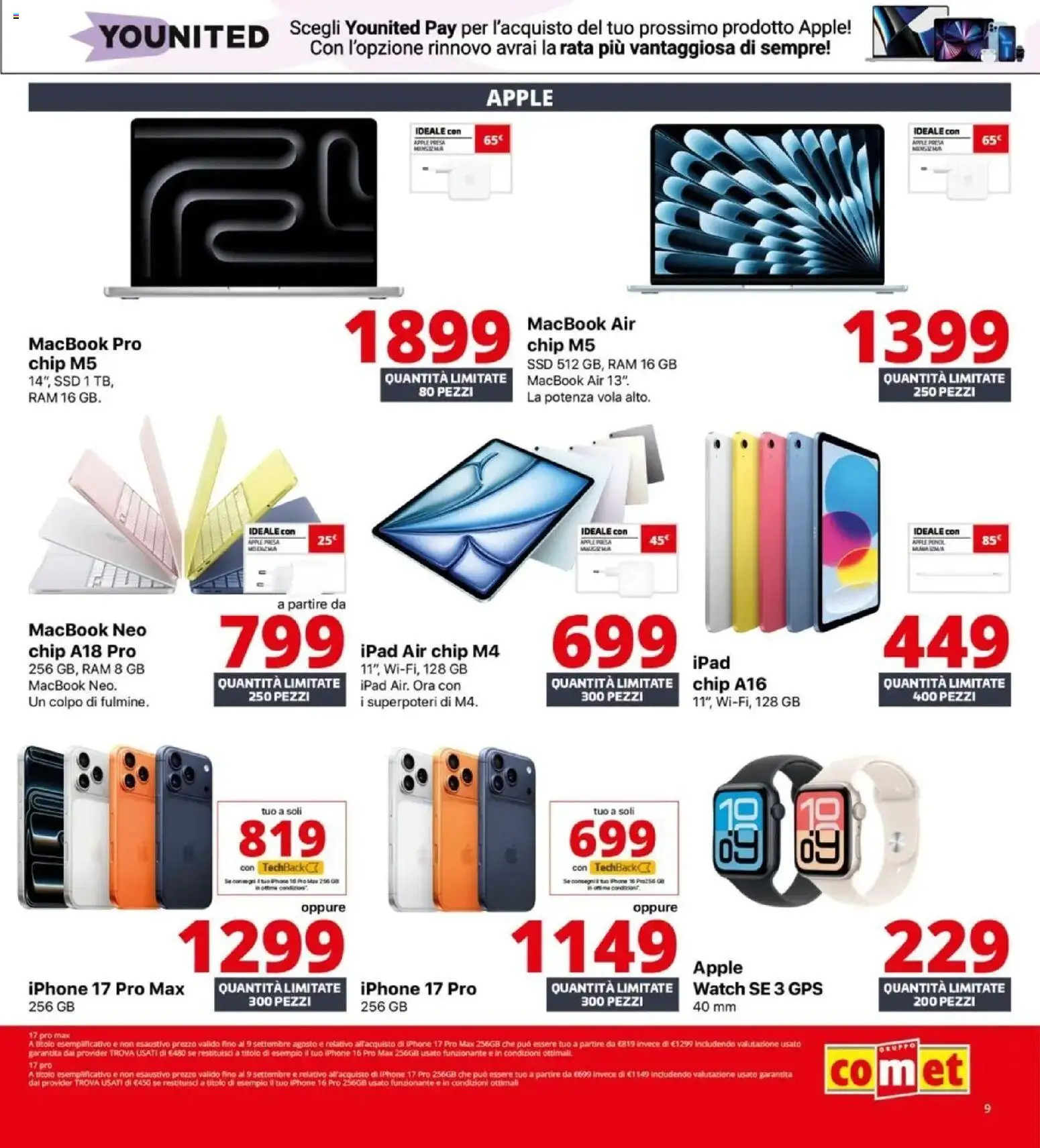 Anteprima dell'opuscolo Comet volantino Back to school dal negozio Comet valido da 20/08/2026 - Iphone, Ipad, Macbook air, Macbook, Presa