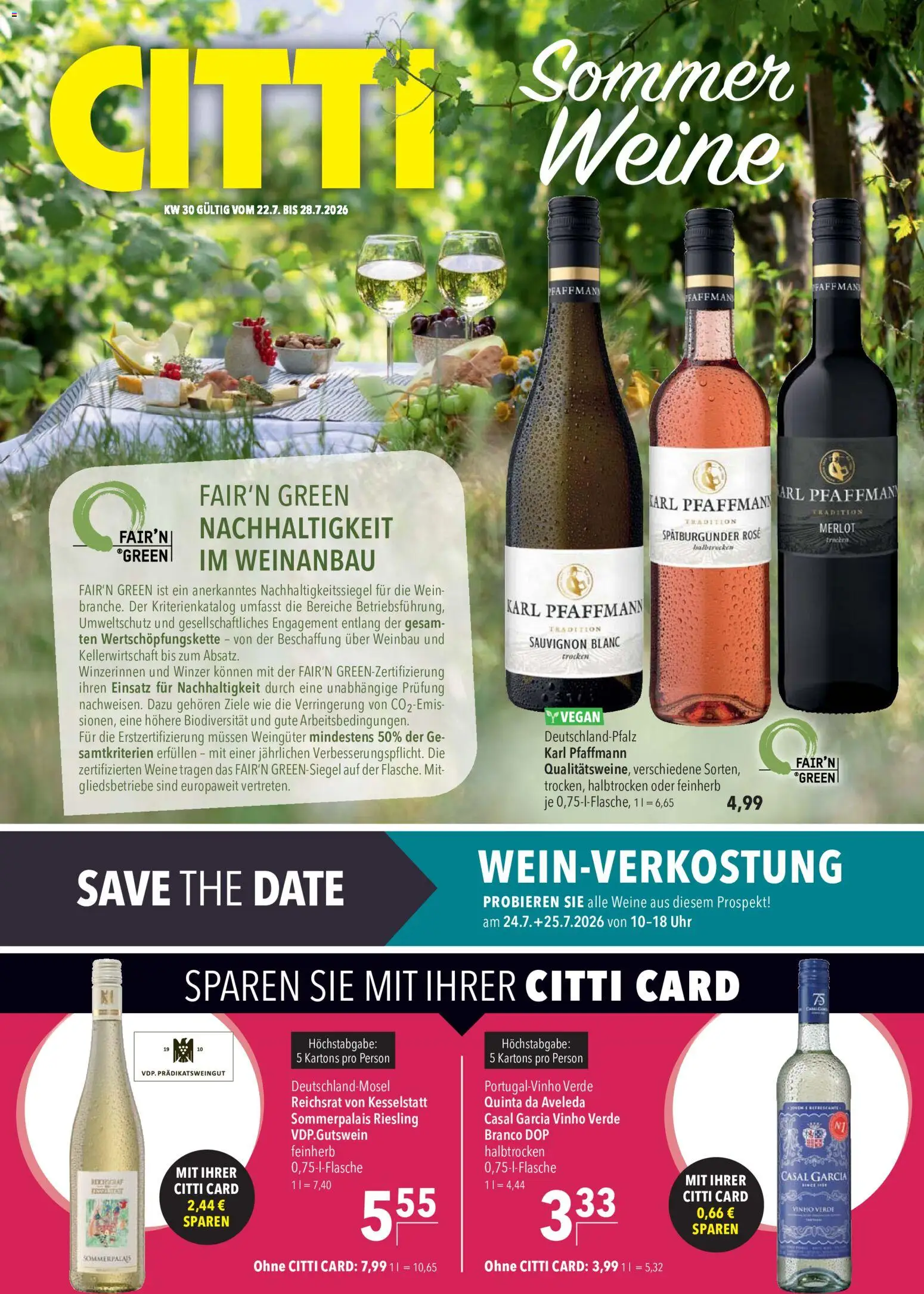 Vorschau von dem Prospekt des Geschäftes CITTI Markt, gültig ab dem 22.07.2026 - Uhr, Wein, Merlot