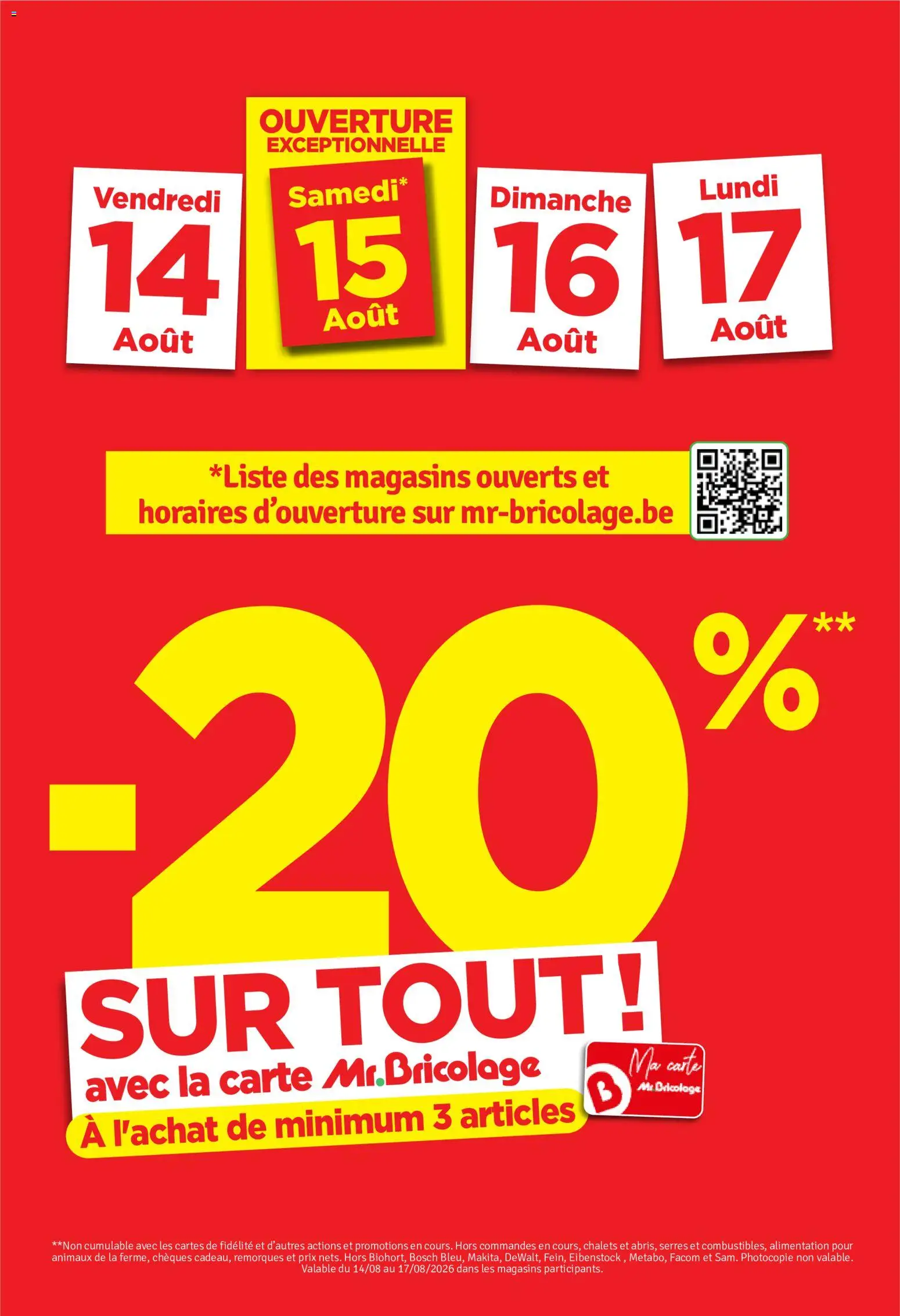 Voorbeeld van Mr Bricolage Folder / Publicité van winkel Mr Bricolage geldig vanaf 14/08/2026