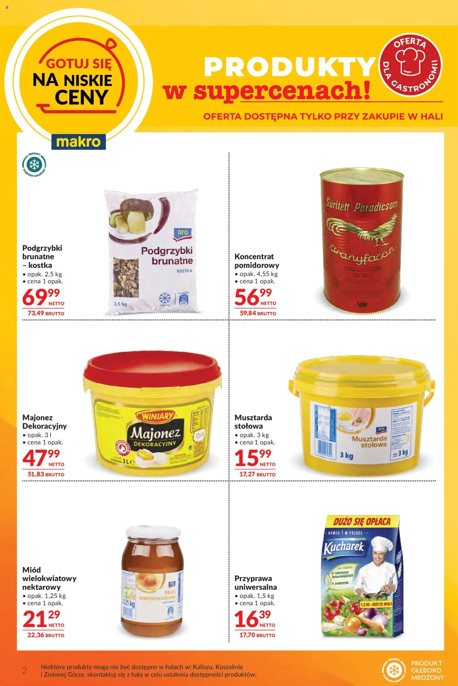 Pogląd gazetki "Makro gazetka - Oferta dla Gastronomii" ze sklepu Makro ważnej od 29.09.2026 - Miód, Majonez, Musztarda, Koncentrat pomidorowy, Majonez winiary, Miód wielokwiatowy
