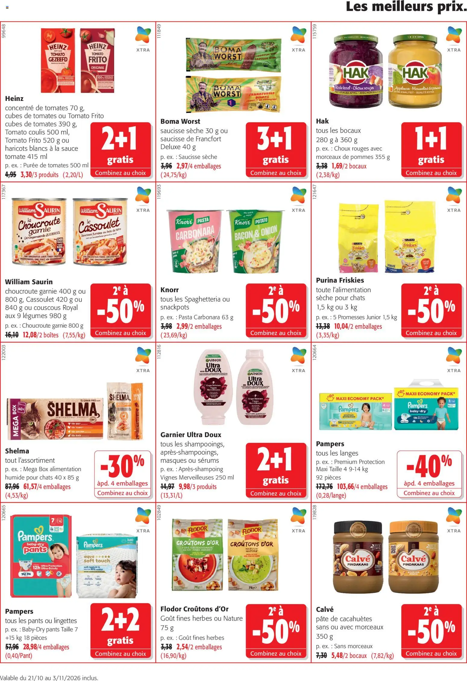 Prévisualisation de Colruyt Toutes les offres du magasin Colruyt formulaire valide 21/10/2026 - Couscous, Alimentation, Cassoulet, Tomate, Tomates, Saucisses, Chou, Haricots blancs