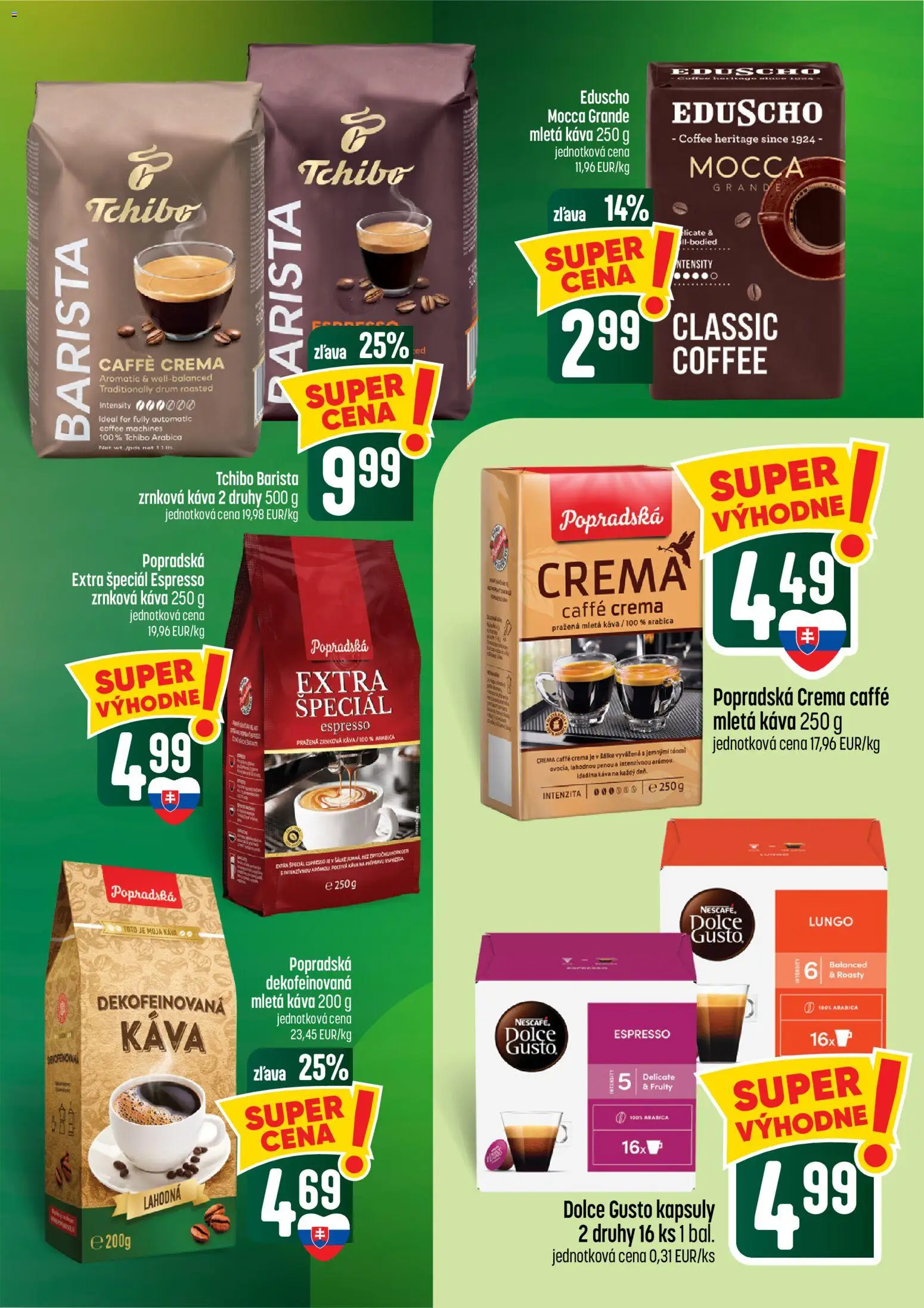 Náhľad COOP Jednota letáku platného od 08.10.2026 - Káva, Dolce Gusto, Zrnková káva, Barista, Mletá káva