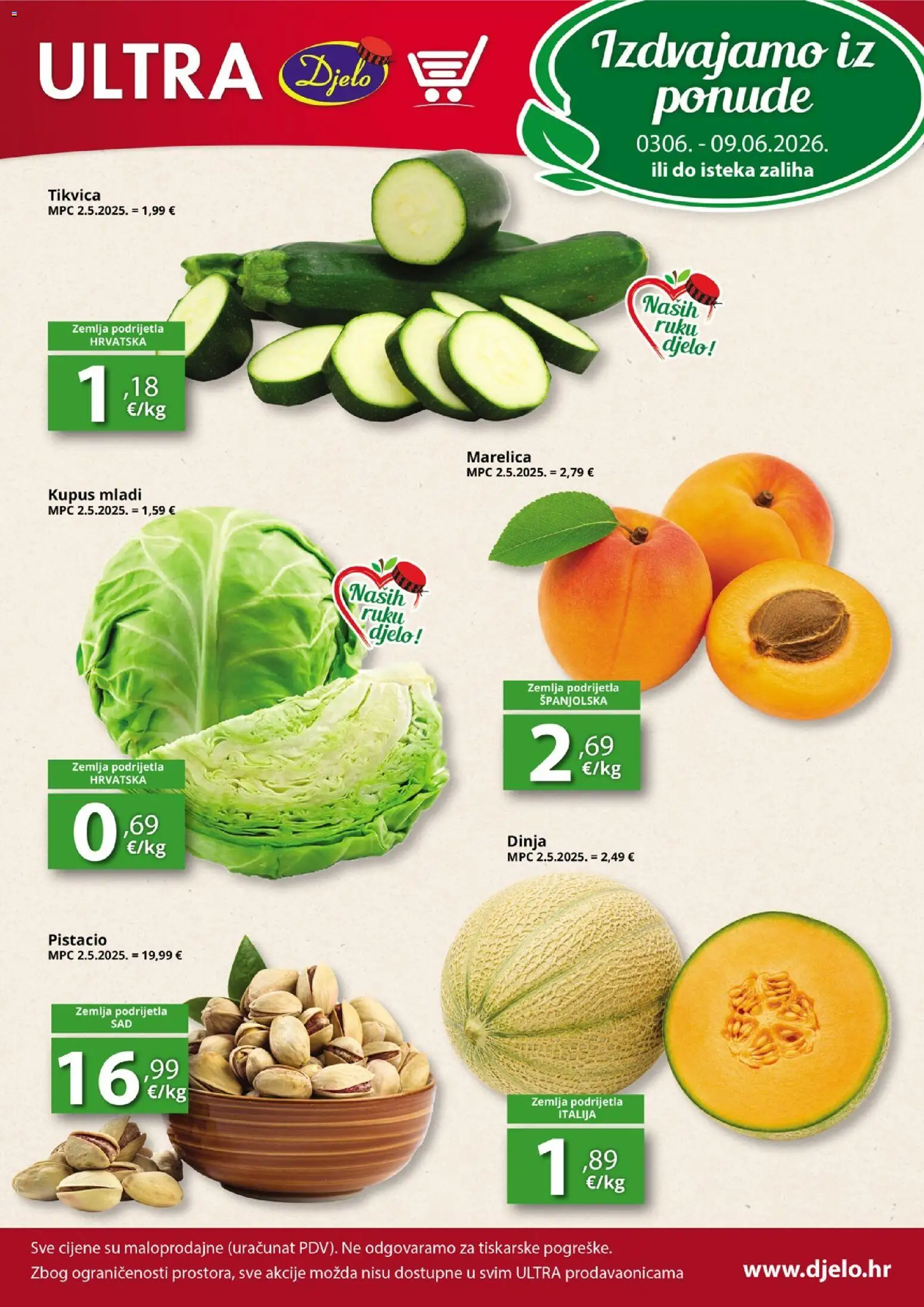 Pregled letka Djelo Katalog trgovine Djelo vrijedi od 03.06.2026