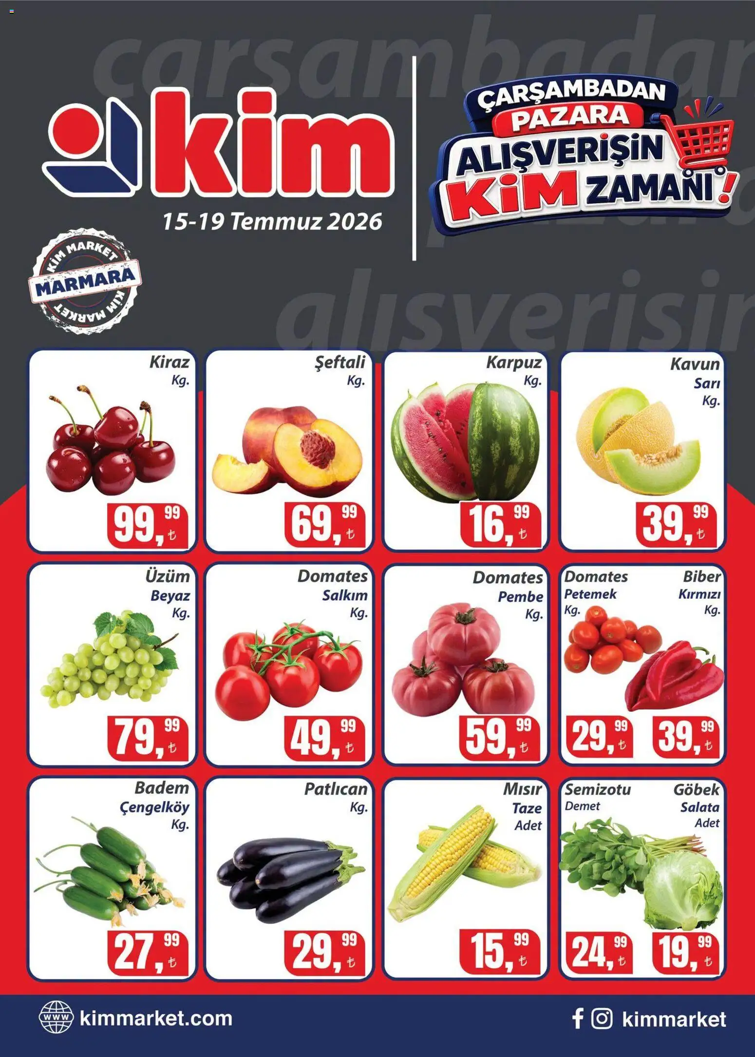 Kim Market Kim Market Katalog - Çarşambadan Pazara 15.07.2026 - Broşürünün önizlemesi