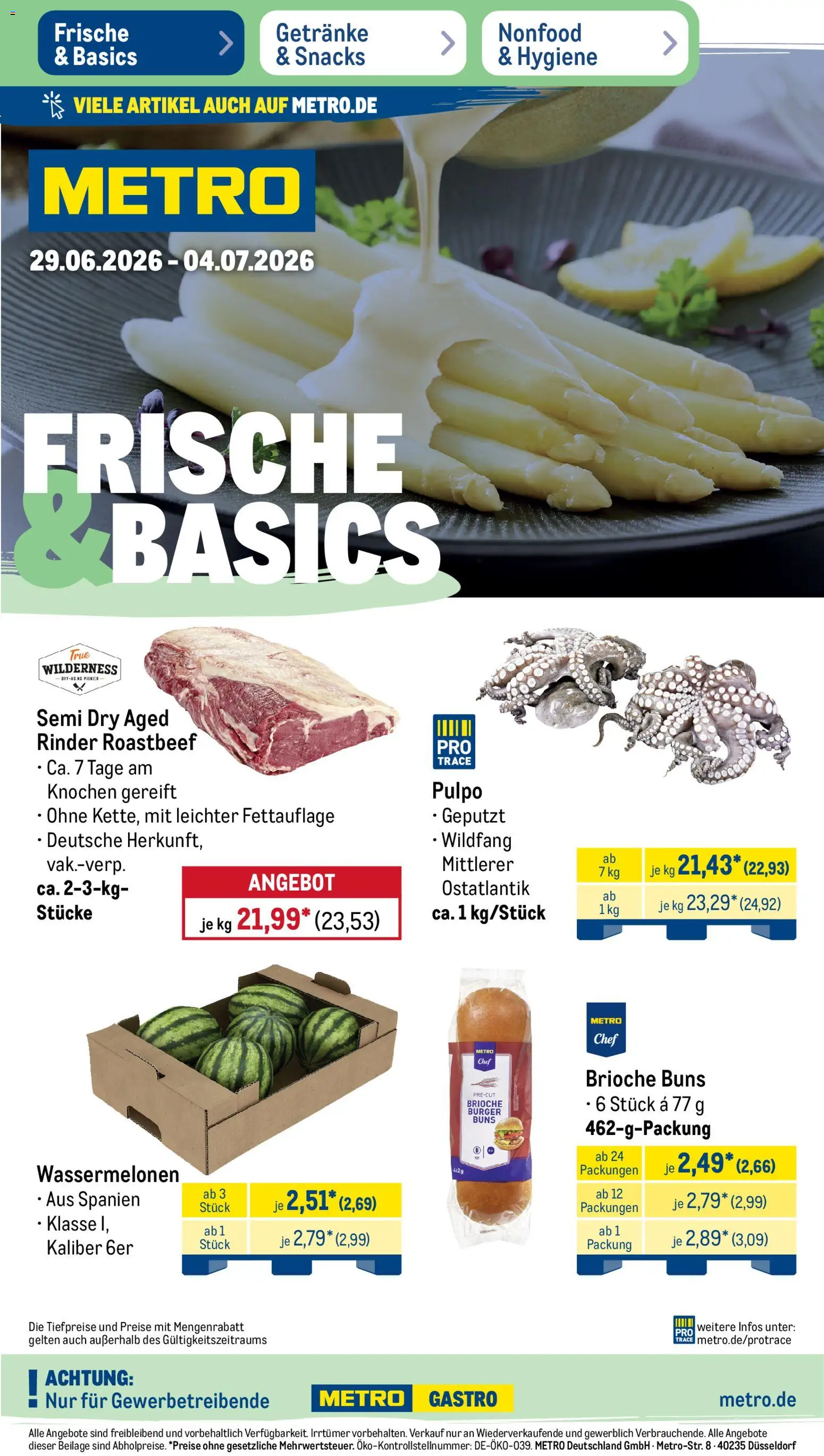 Vorschau von dem Prospekt des Geschäftes Metro, gültig ab dem 29.06.2026 - Burger, Roastbeef