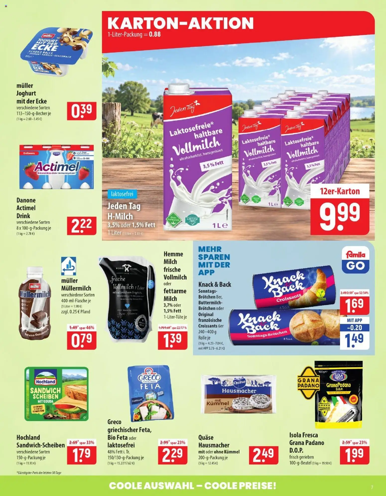 Vorschau von dem Prospekt des Geschäftes Famila, gültig ab dem 26.10.2026 - Joghurt, Milch, Feta, Grana Padano, Actimel, Buttermilch, Müllermilch, Gouda