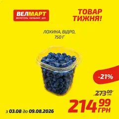 Попередній перегляд каталогу Велмарт Поточний каталог з магазину Велмарт дійсний від 03.08.2026