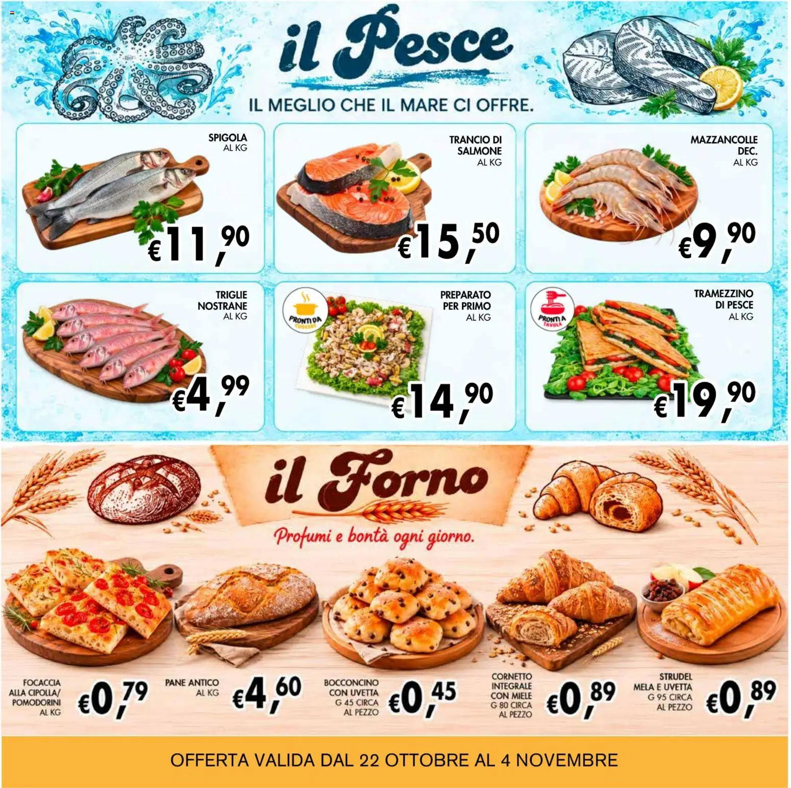 Anteprima dell'opuscolo Coal volantino èccoMi Teramo dal negozio Coal valido da 22/10/2026 - Forno, Focaccia, Pesce, Pane, Mazzancolle, Salmone, Il forno, Il pesce