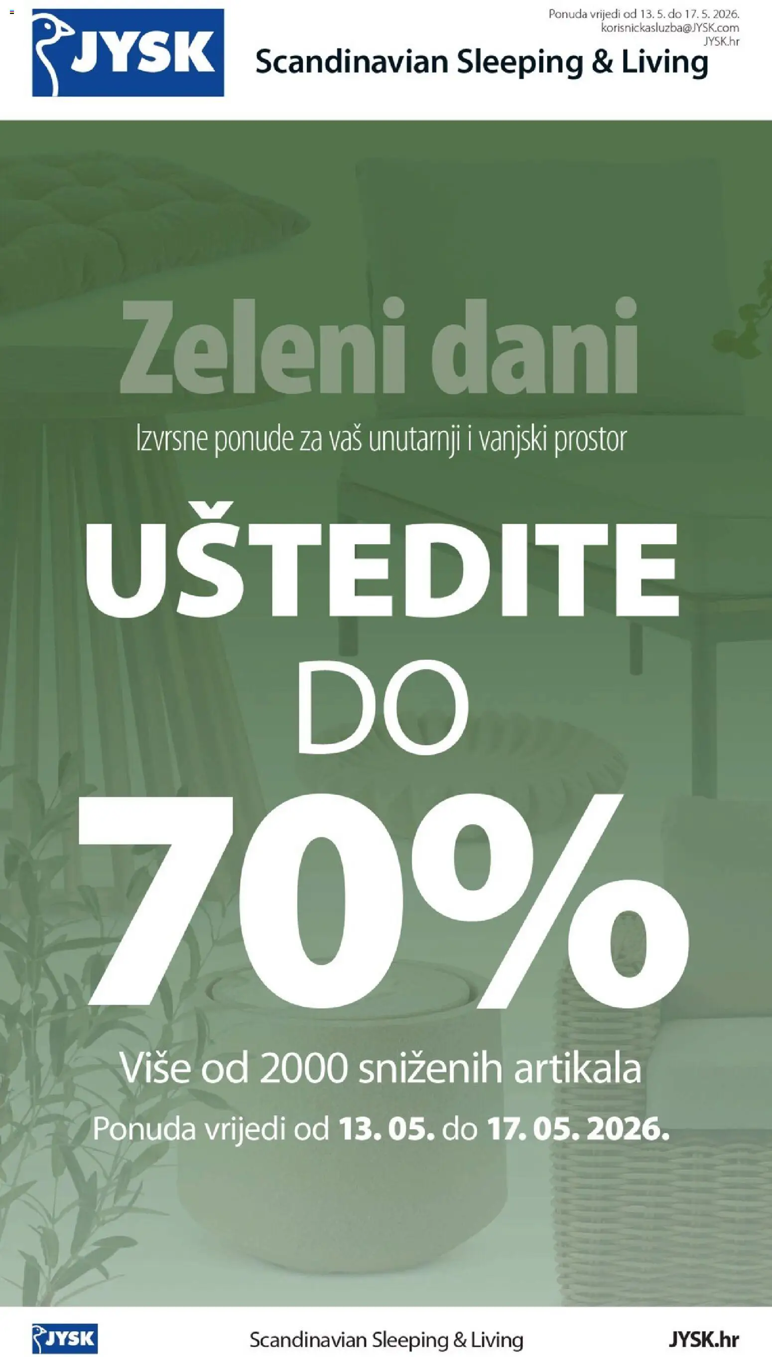 Pregled letka JYSK Katalog trgovine JYSK vrijedi od 13.05.2026