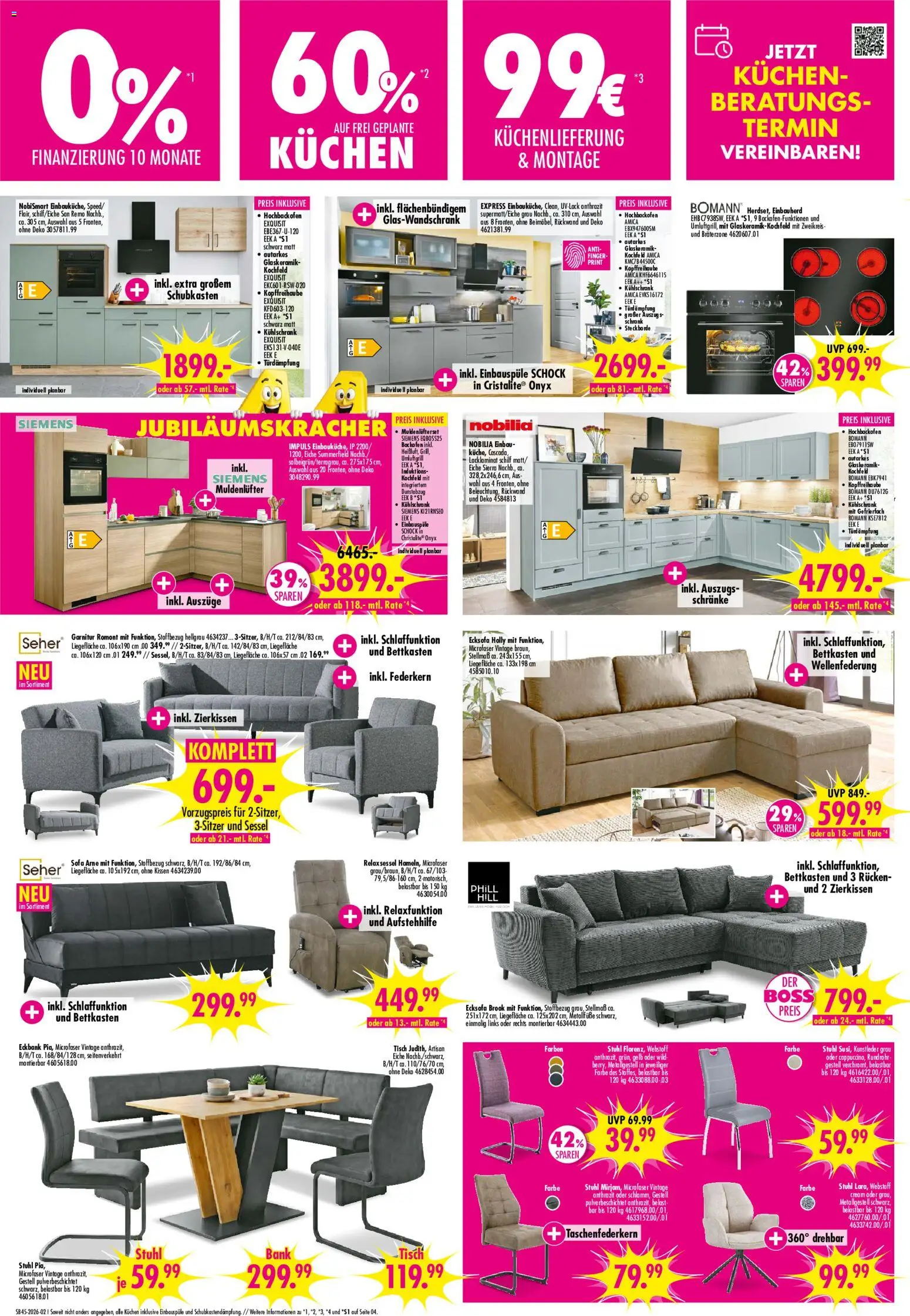 Vorschau von dem Prospekt des Geschäftes SB Möbel Boss, gültig ab dem 31.10.2026 - Sofa, Kuchen, Sessel, Relaxsessel, Stuhl, Tisch, Box, Eckbank