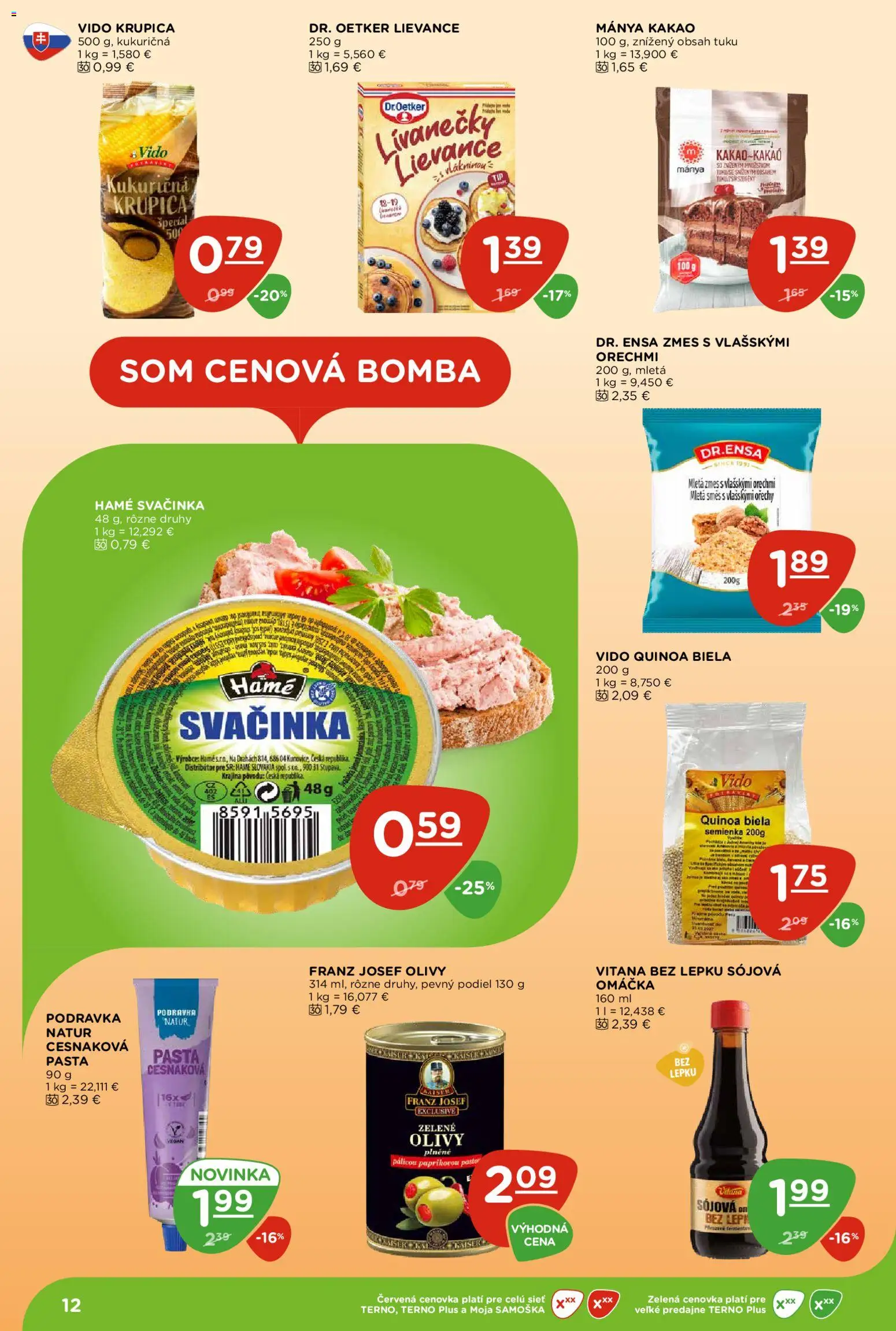 Náhľad Terno letáku platného od 22.10.2026 - Quinoa, Orechy, Krupica, Kakao, Omáčka, Olivy