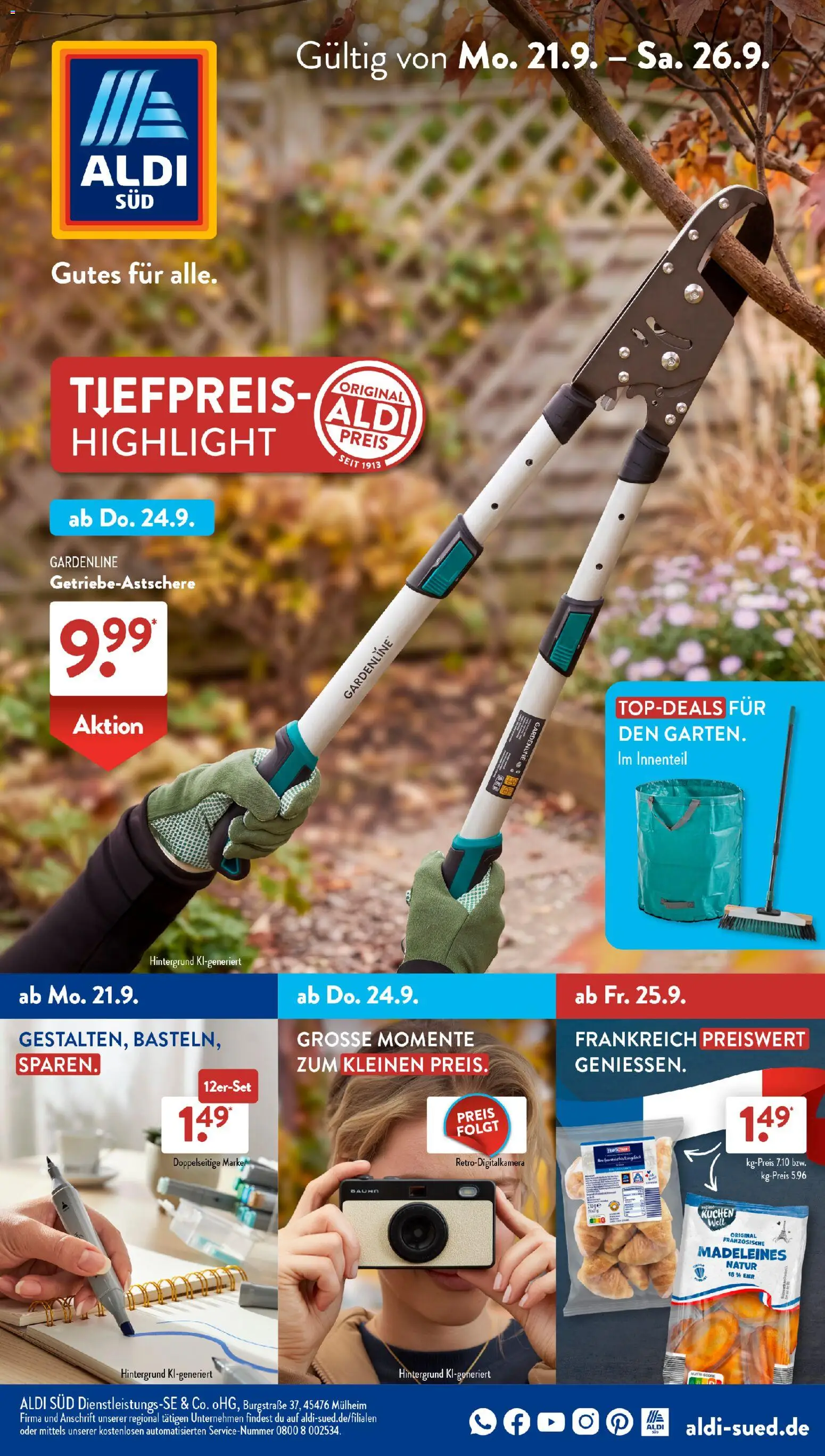 Vorschau von dem Prospekt des Geschäftes Aldi Süd, gültig ab dem 21.09.2026