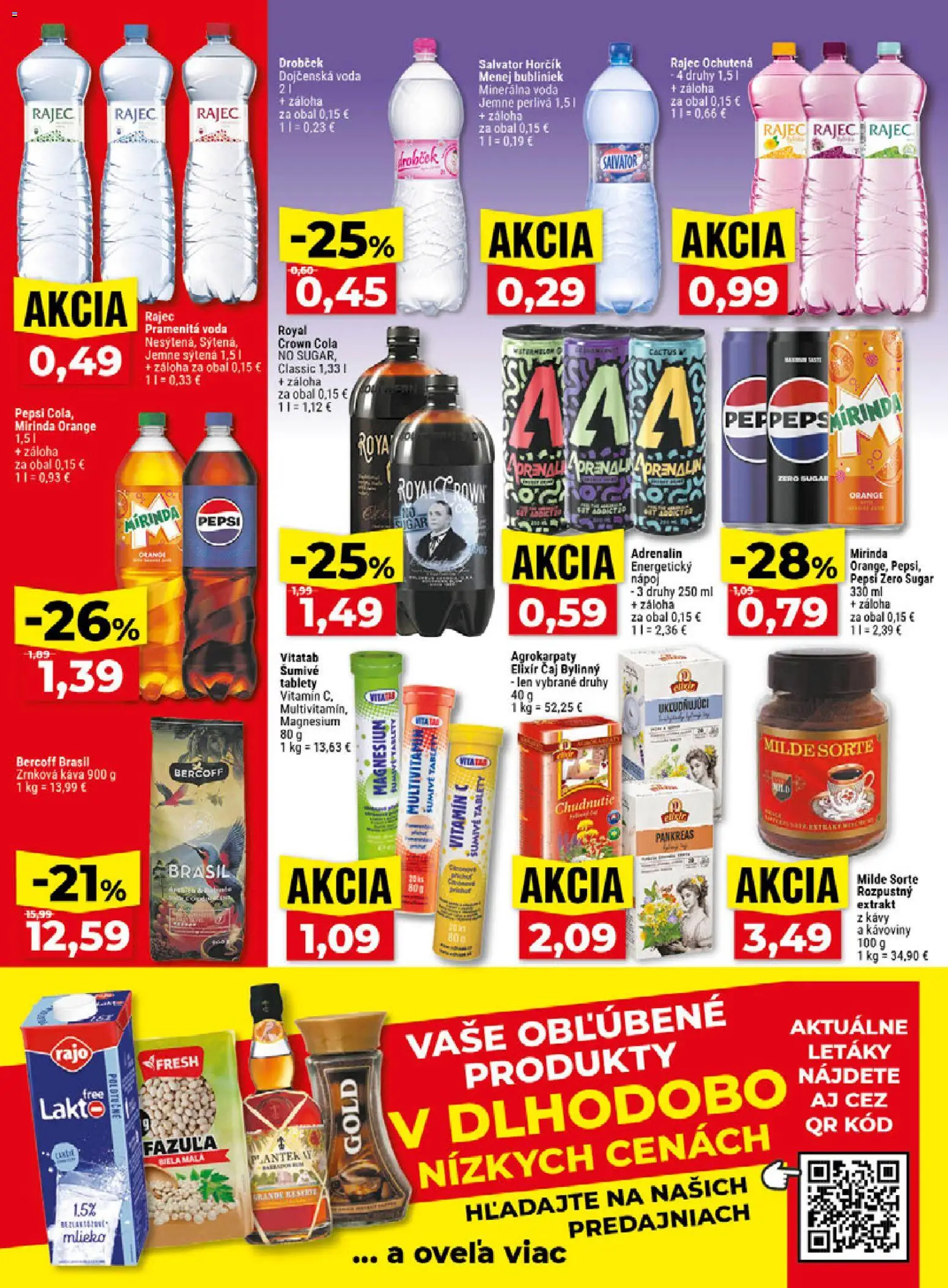 Náhľad Klas letáku platného od 02.11.2026 - Voda, Mlieko, Pepsi, Multivitamín, Mirinda, Pepsi Zero, Dojčenská voda, Šumivé tablety
