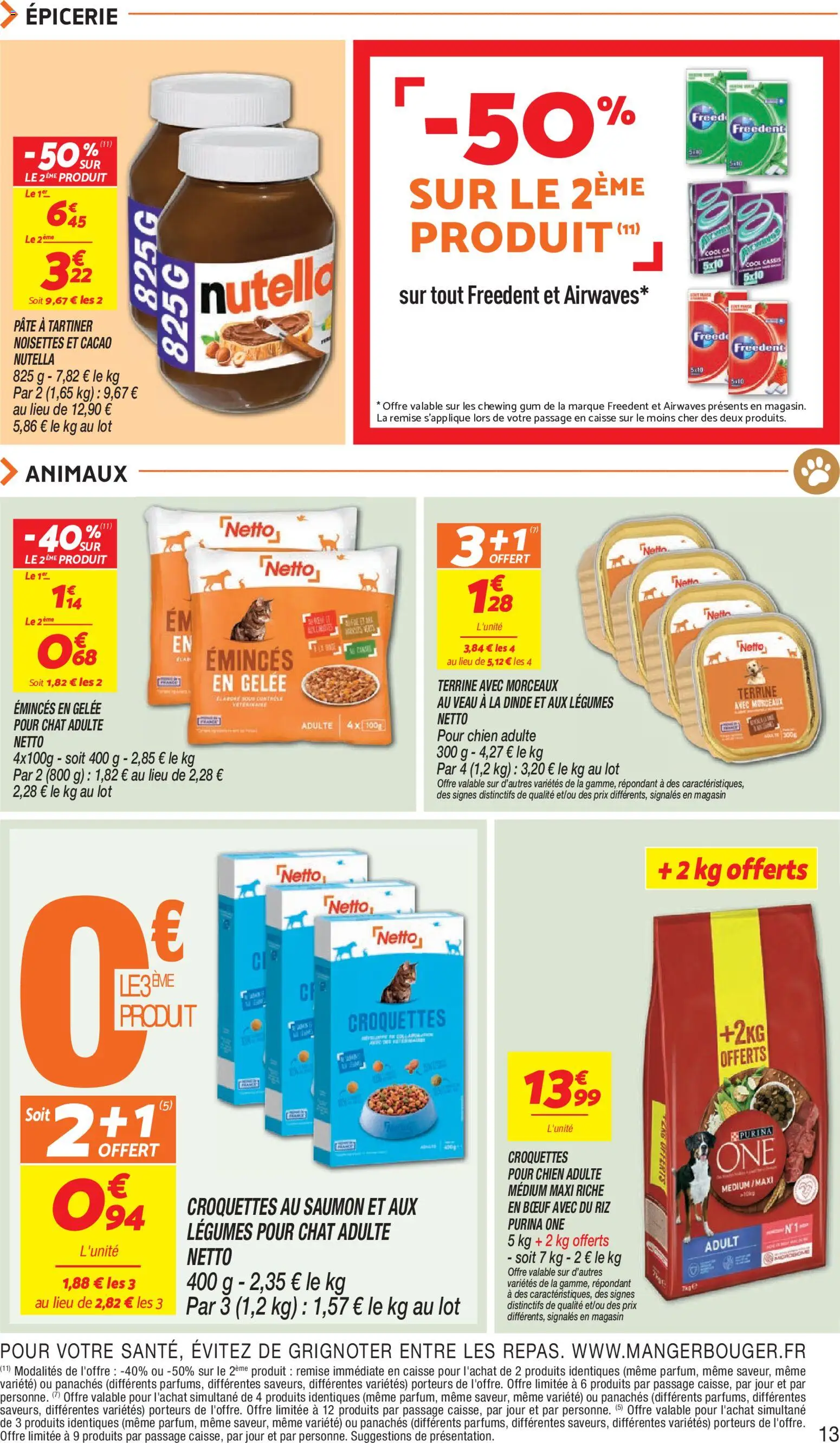 Prévisualisation de Netto - Temps fort Novembre du magasin Netto formulaire valide 03/11/2026 - Cassis, Nutella, Saumon, Croquettes pour chien, Dinde, Riz, Croquettes, Pâte à tartiner