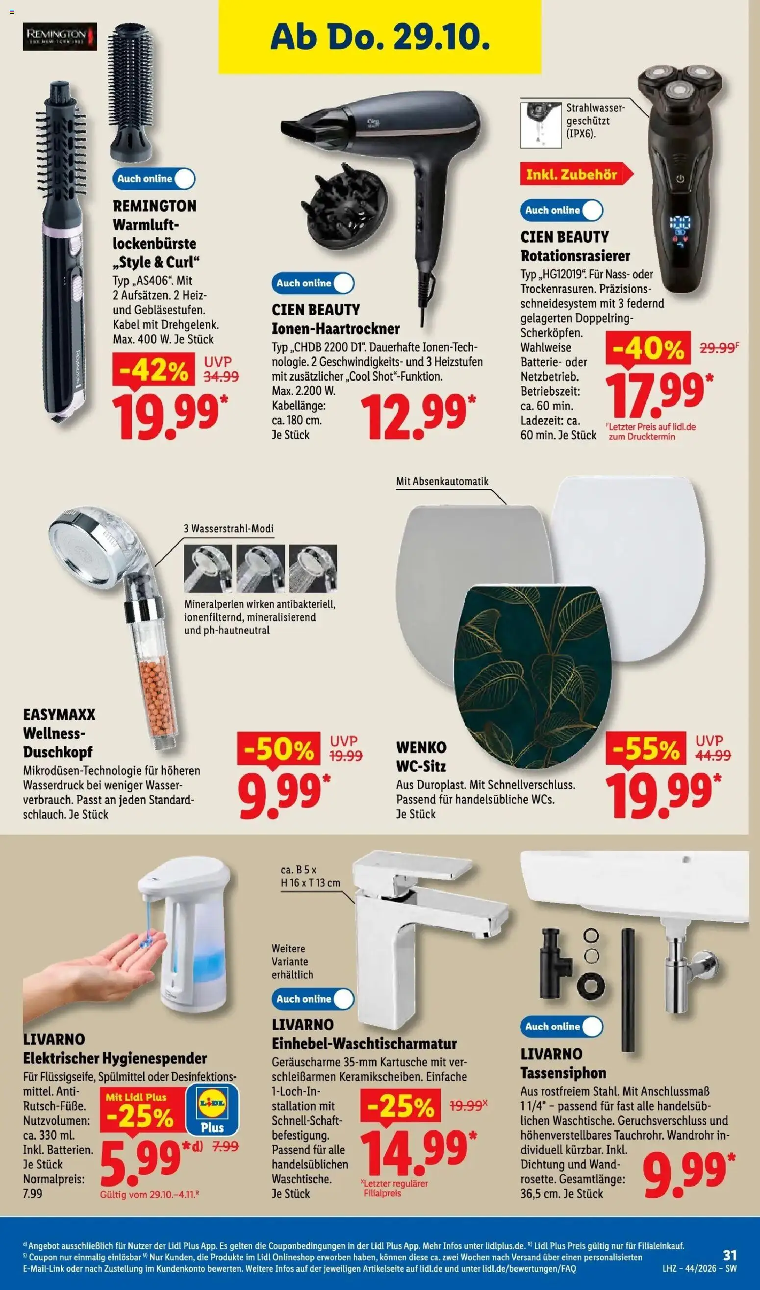 Vorschau von dem Prospekt des Geschäftes Lidl, gültig ab dem 26.10.2026 - Wasser, Batterie, Kabel, Duschkopf