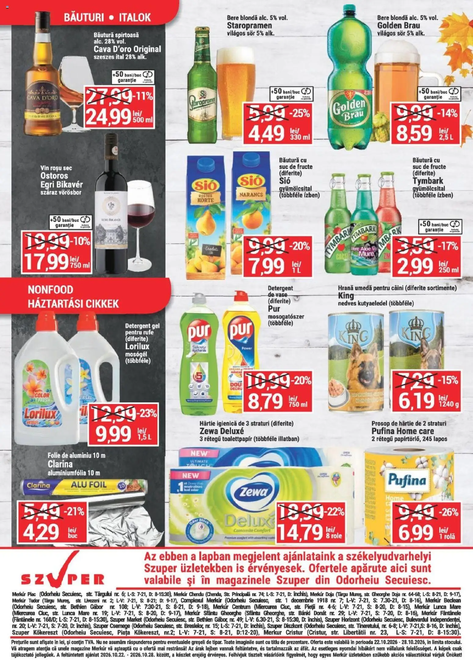 Previzualizarea de cataloage: Merkur Merkur Catalog valabil de la 22.10.2026 - Bere, Fructe, Power, Detergent, Suc, Premium, Deluxe, Golden Brau