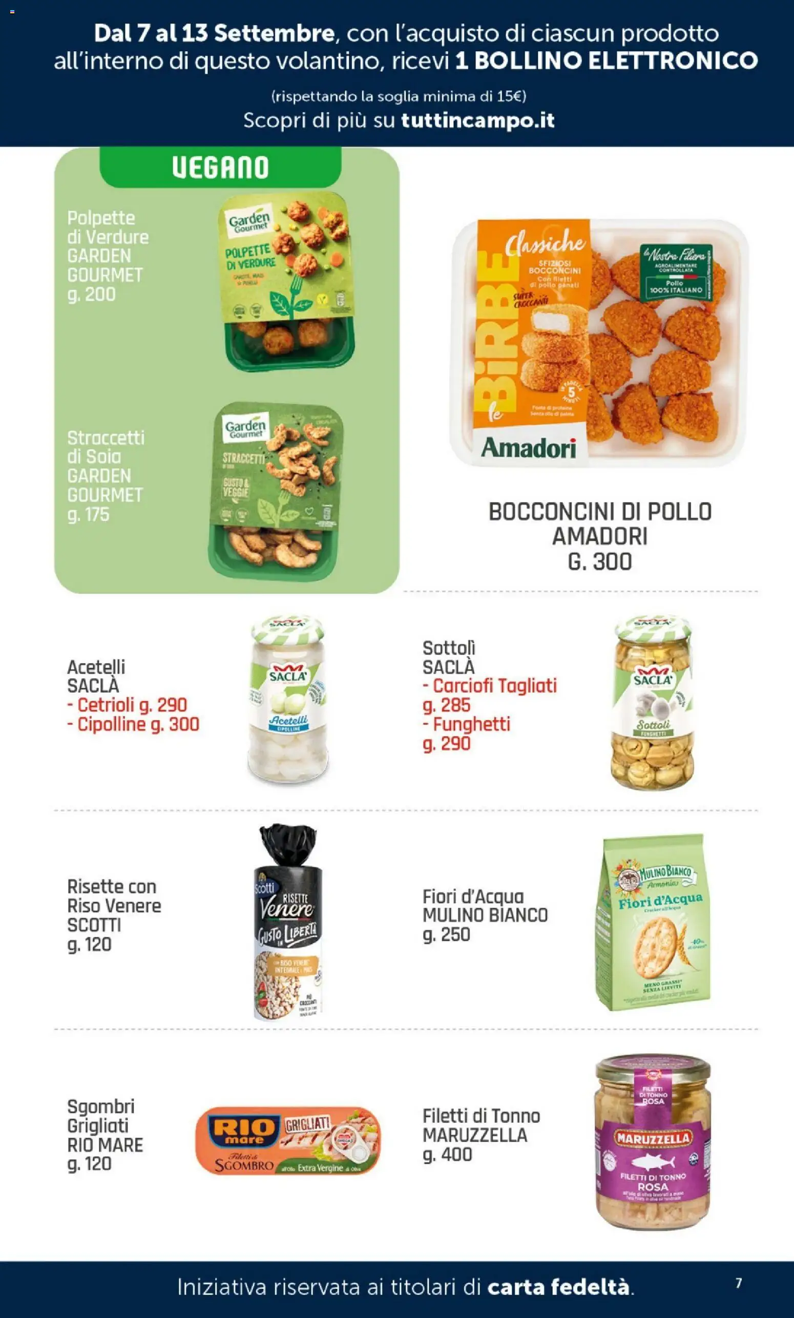 Anteprima dell'opuscolo DOK volantino Grande Raccolta Fila dal negozio DOK valido da 07/09/2026 - Fiori, Pollo, Polpette, Tonno, Cetrioli, Sgombro, Verdure, Cipolline