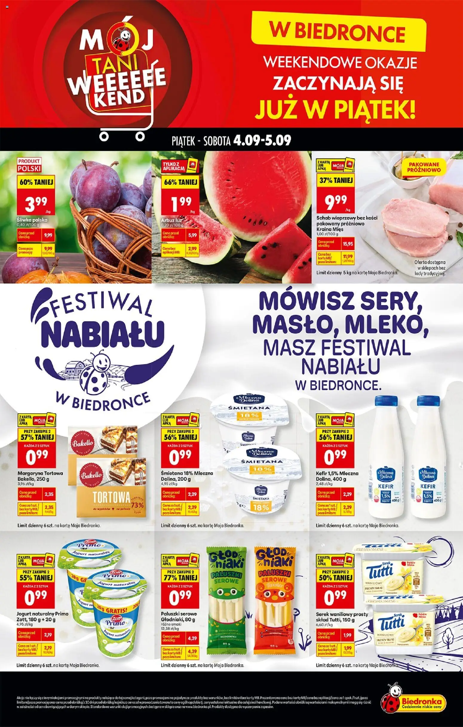 Pogląd gazetki "Biedronka gazetka - Tani weekend" ze sklepu Biedronka ważnej od 04.09.2026