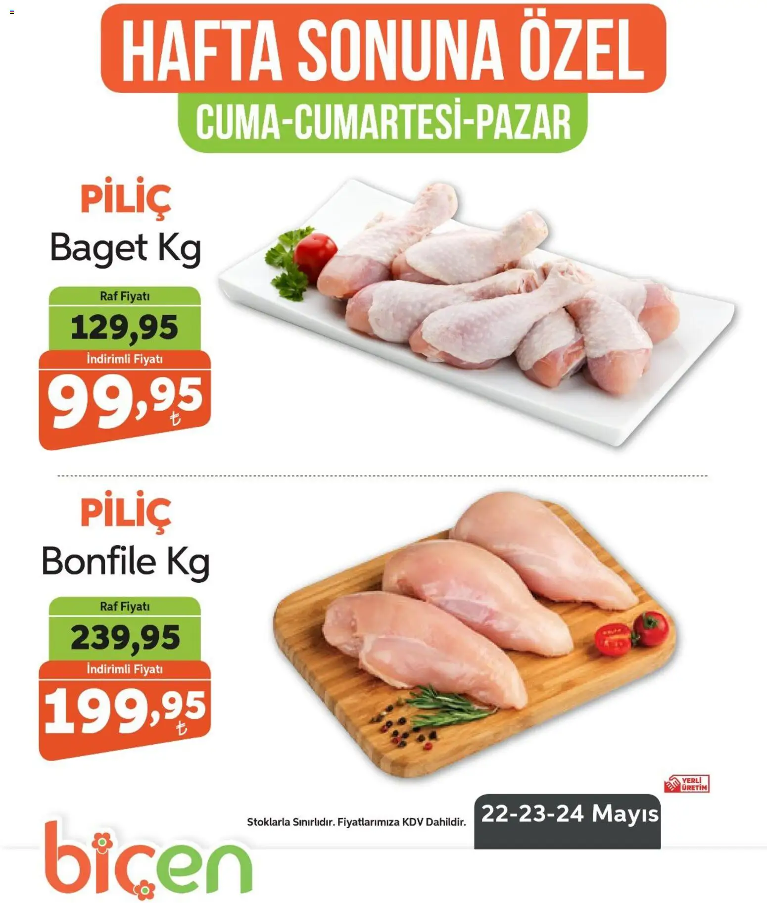 Biçen Market Biçen Market - Hafta Sonuna Özel - Piliç 22.05.2026 - Broşürünün önizlemesi