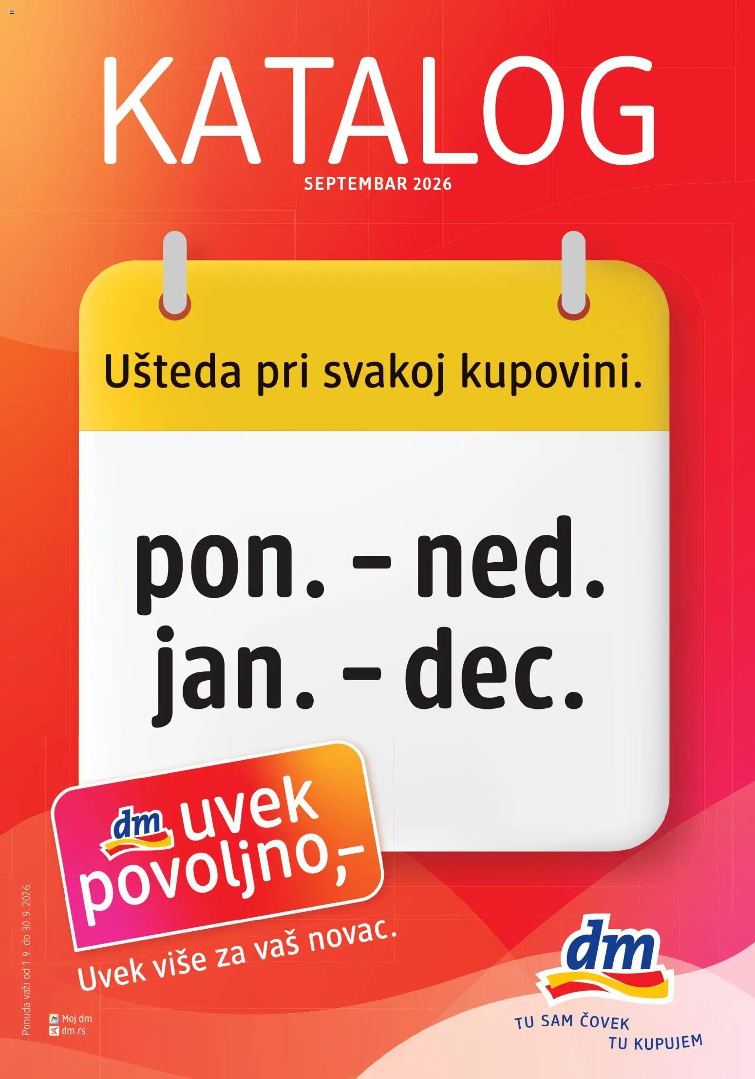 Pregled DM Drogerie kataloga - važi od 01.09.2026