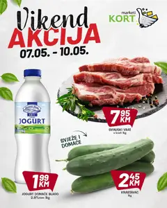 Pregled letka Kort Marketi vikend akcija trgovine Kort Marketi vrijedi od 07.05.2026